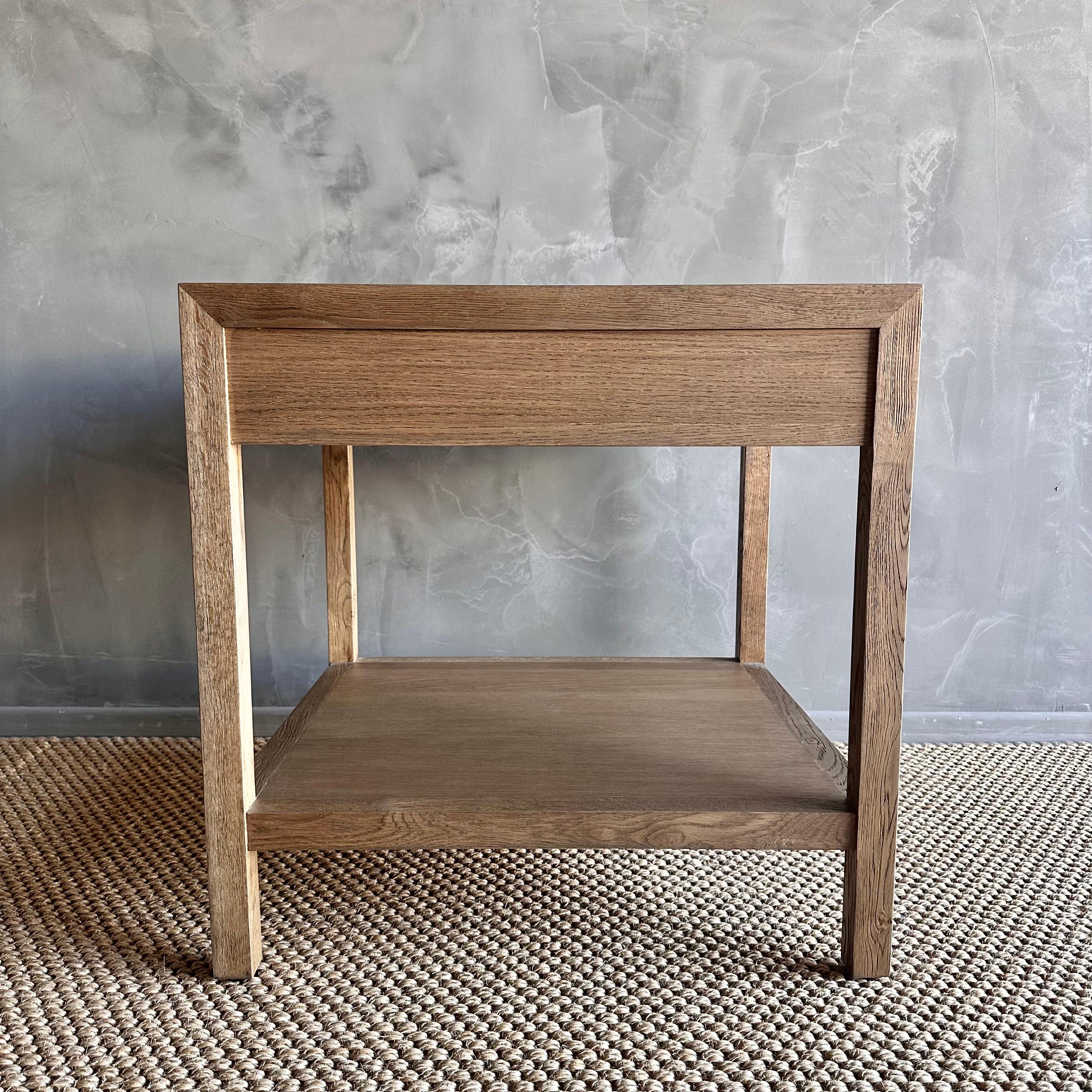 White Oak Nightstand with Single Soft Close Drawer For Sale 4