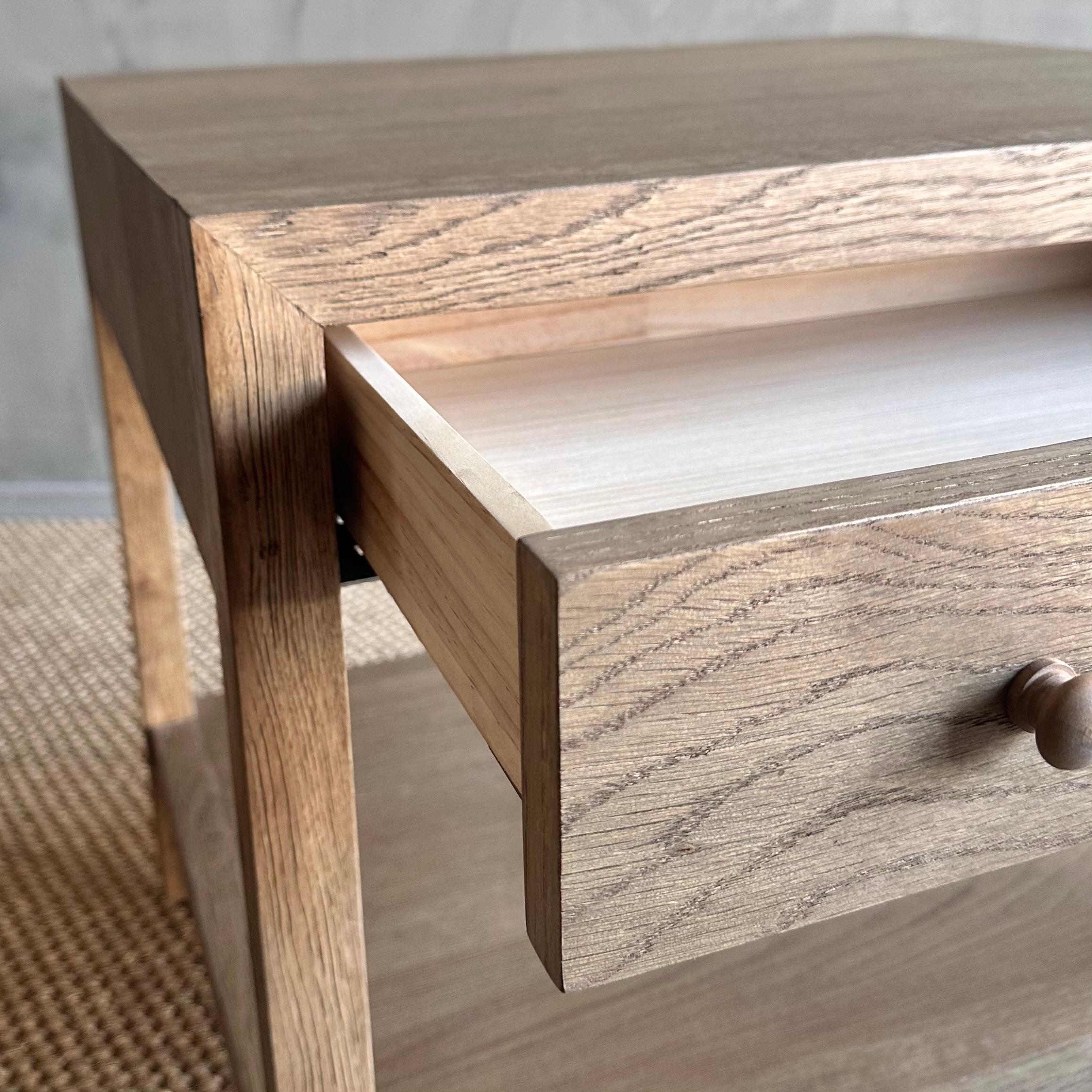 White Oak Nightstand with Single Soft Close Drawer For Sale 5