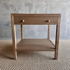 White Oak Nightstand with Single Soft Close Drawer