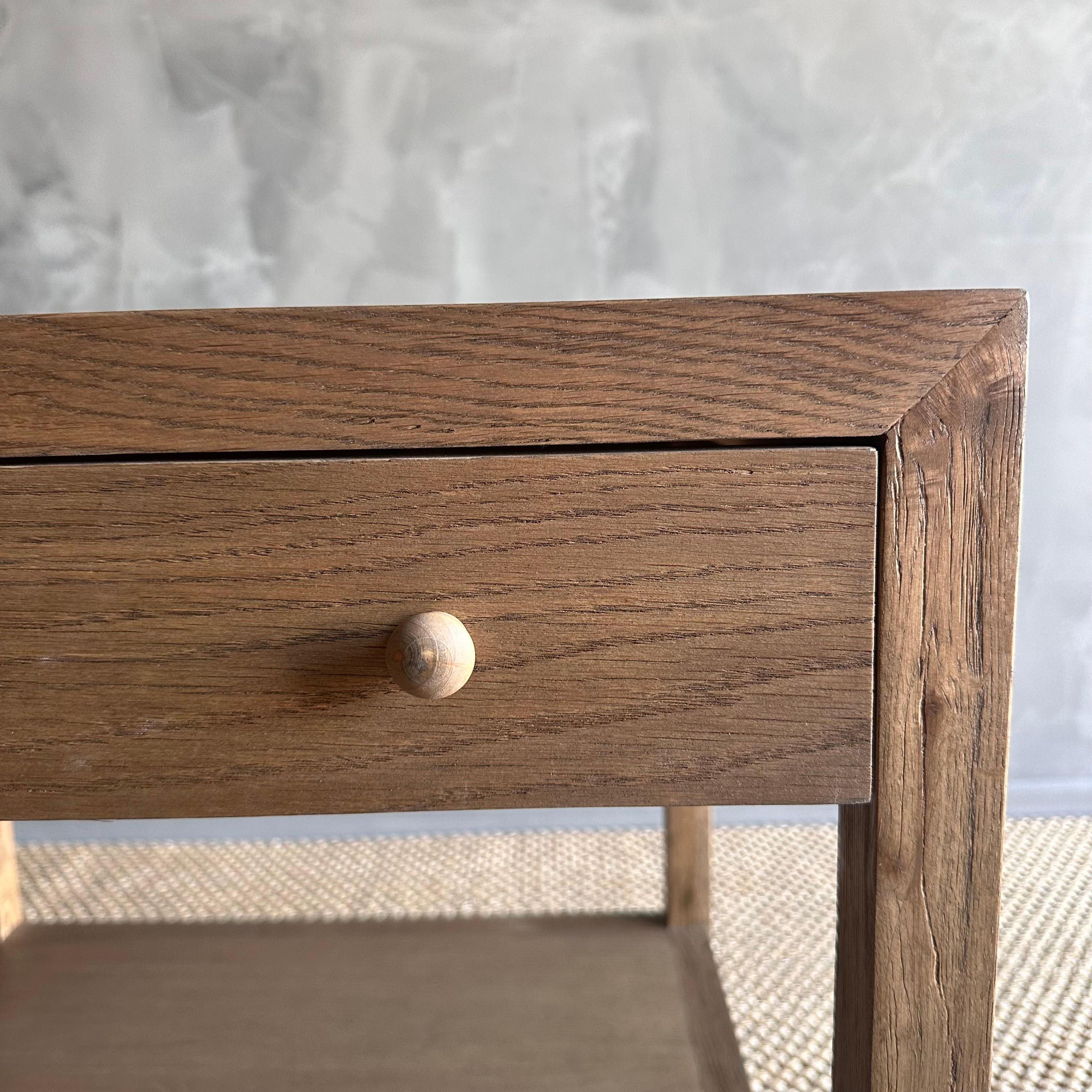 White Oak Nightstand with Single Soft Close Drawer In New Condition For Sale In Old Town Orange, CA