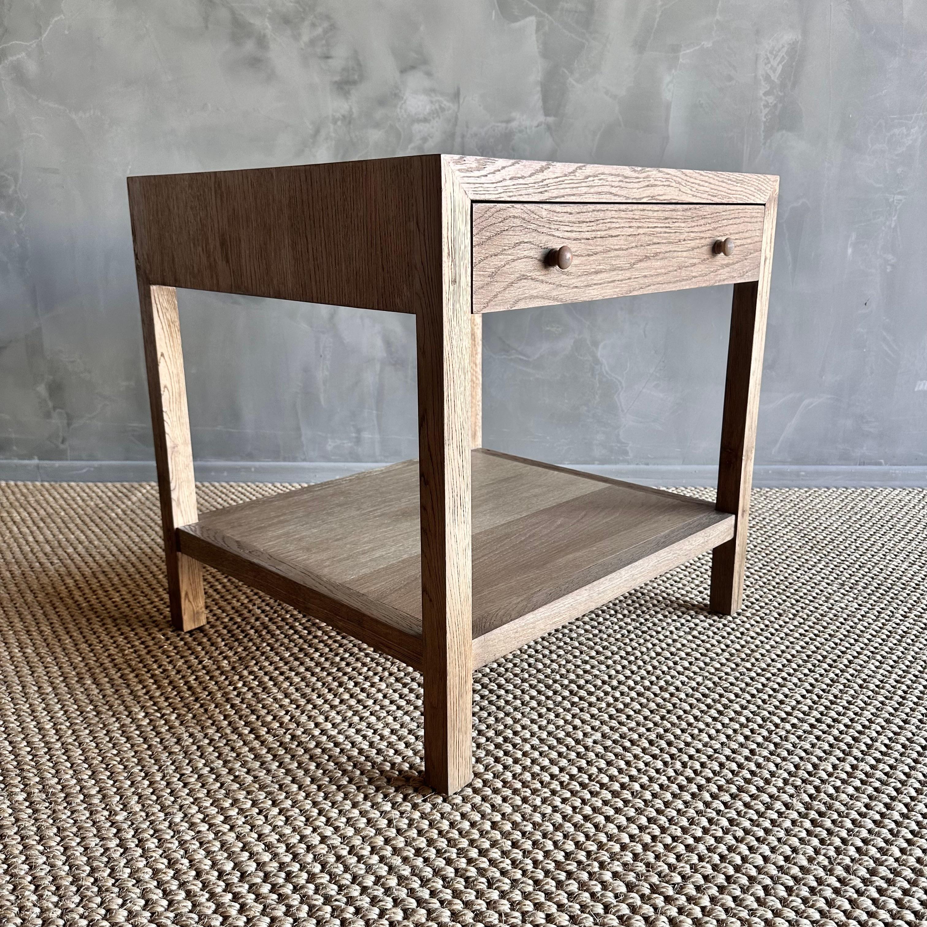 White Oak Nightstand with Single Soft Close Drawer For Sale 1
