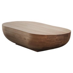 White Oak Oval Coffee Table, Fishes Series 14 by Joel Escalona
