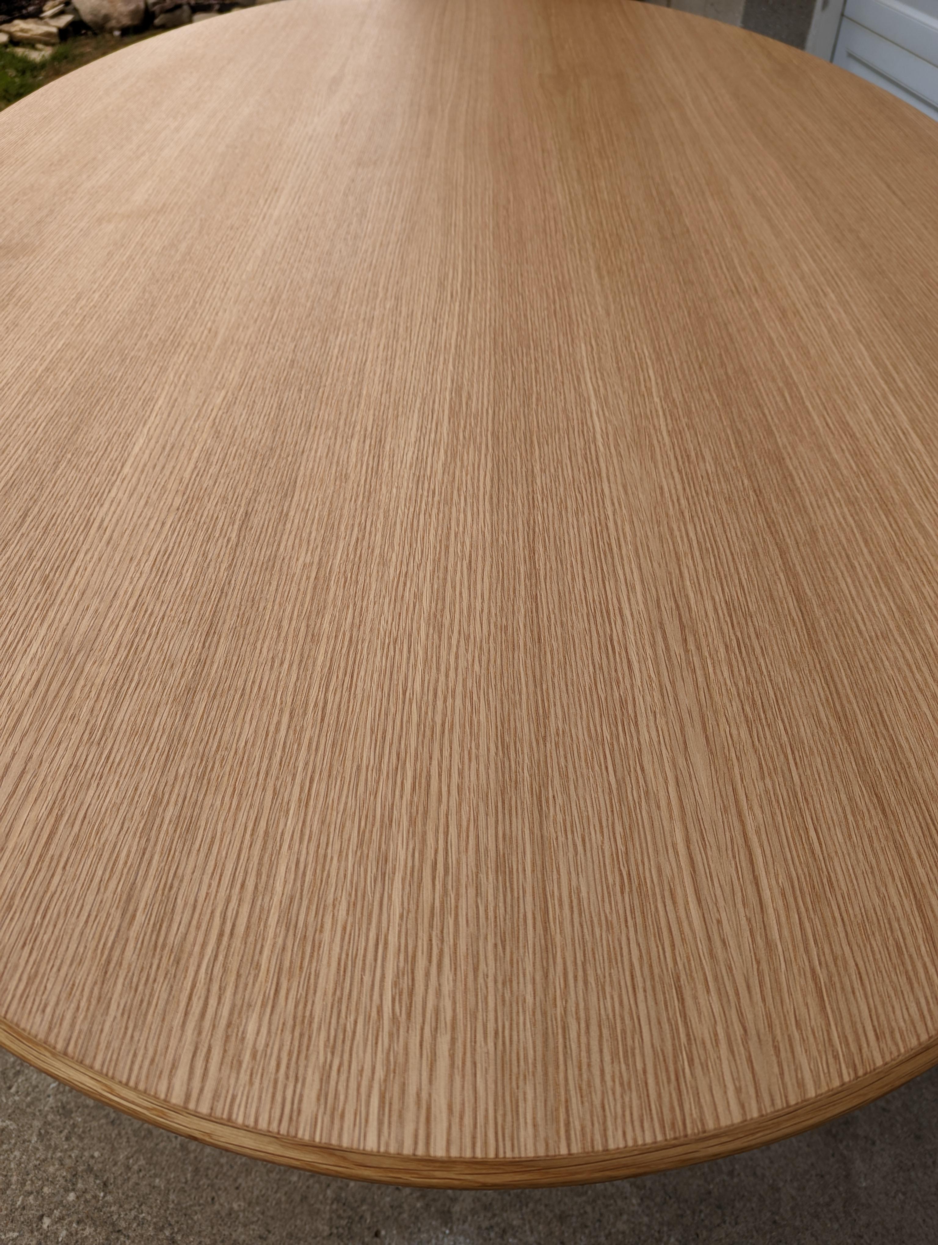White Oak Oval Table in the Style of Florence Knoll 4