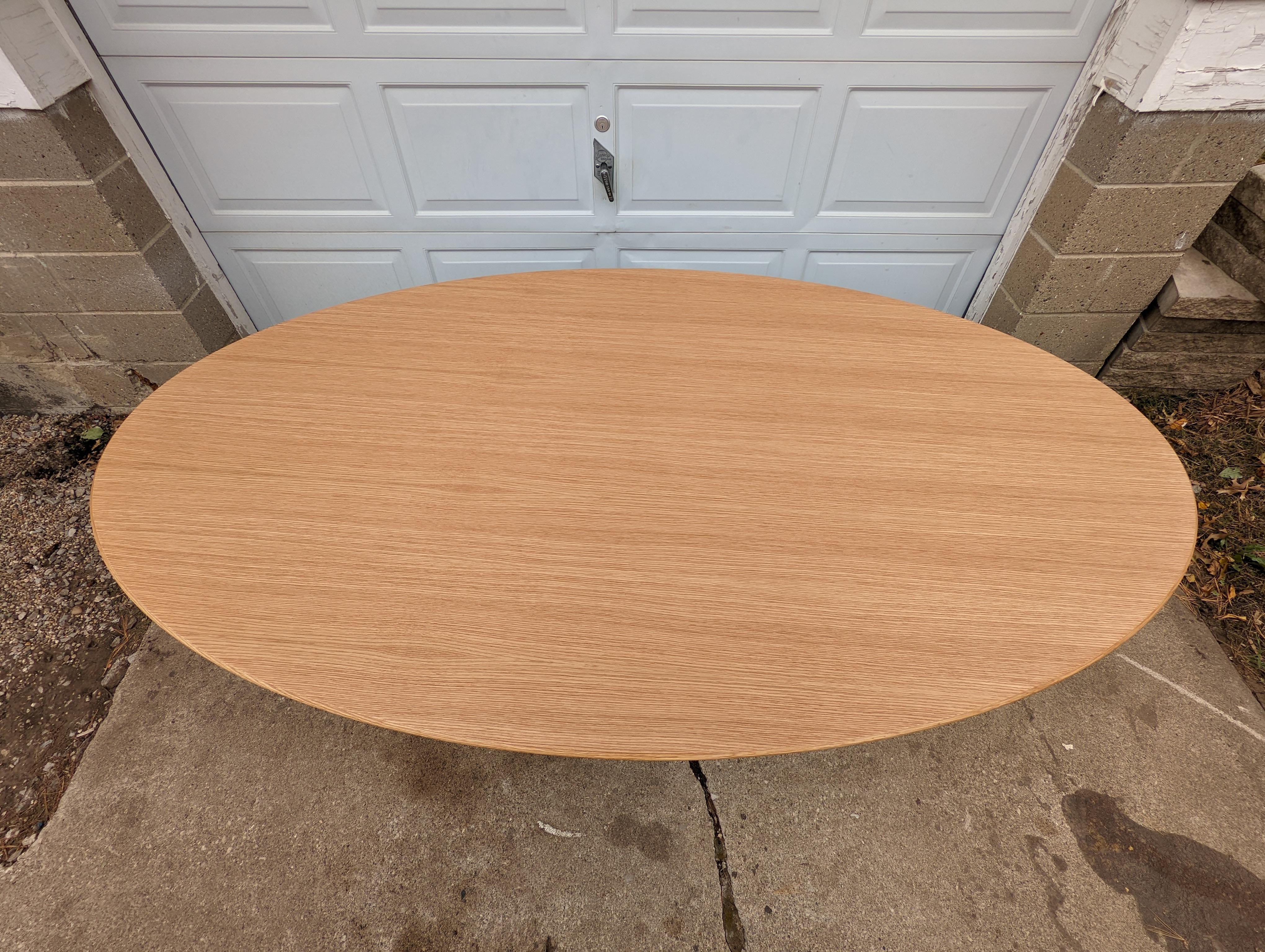 White Oak Oval Table in the Style of Florence Knoll 8