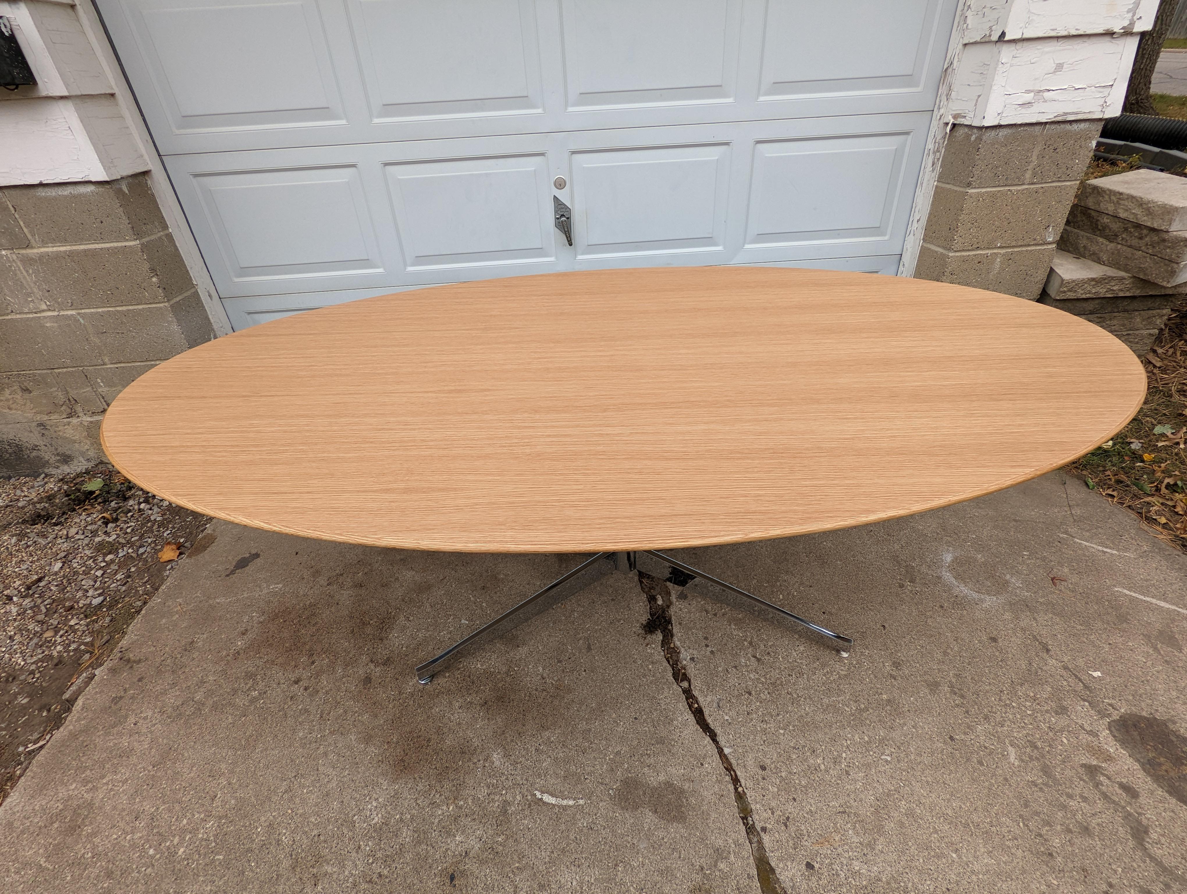 White Oak Oval Table in the Style of Florence Knoll 10