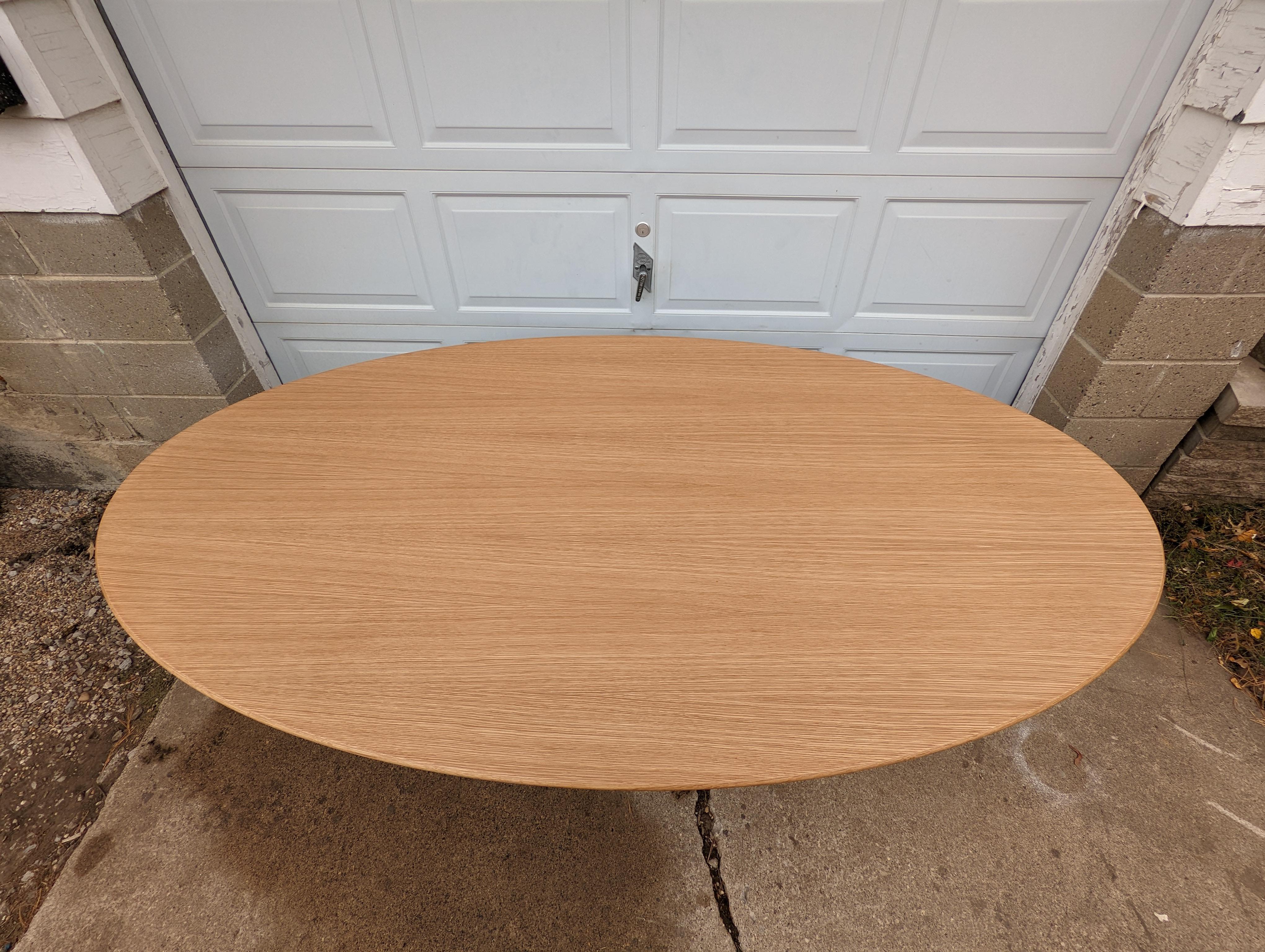 White Oak Oval Table in the Style of Florence Knoll In Good Condition In Cedar Falls, IA