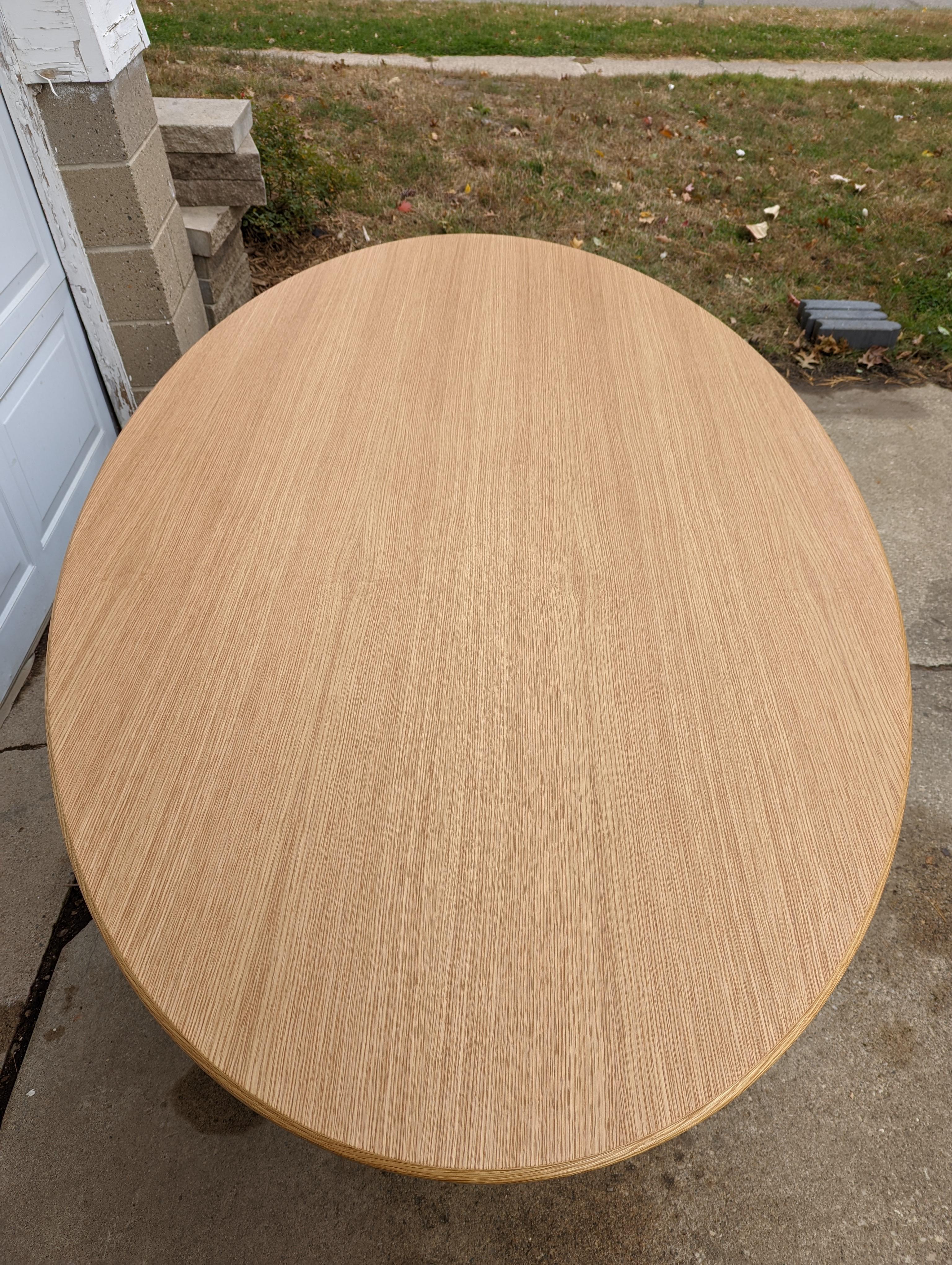 Mid-20th Century White Oak Oval Table in the Style of Florence Knoll