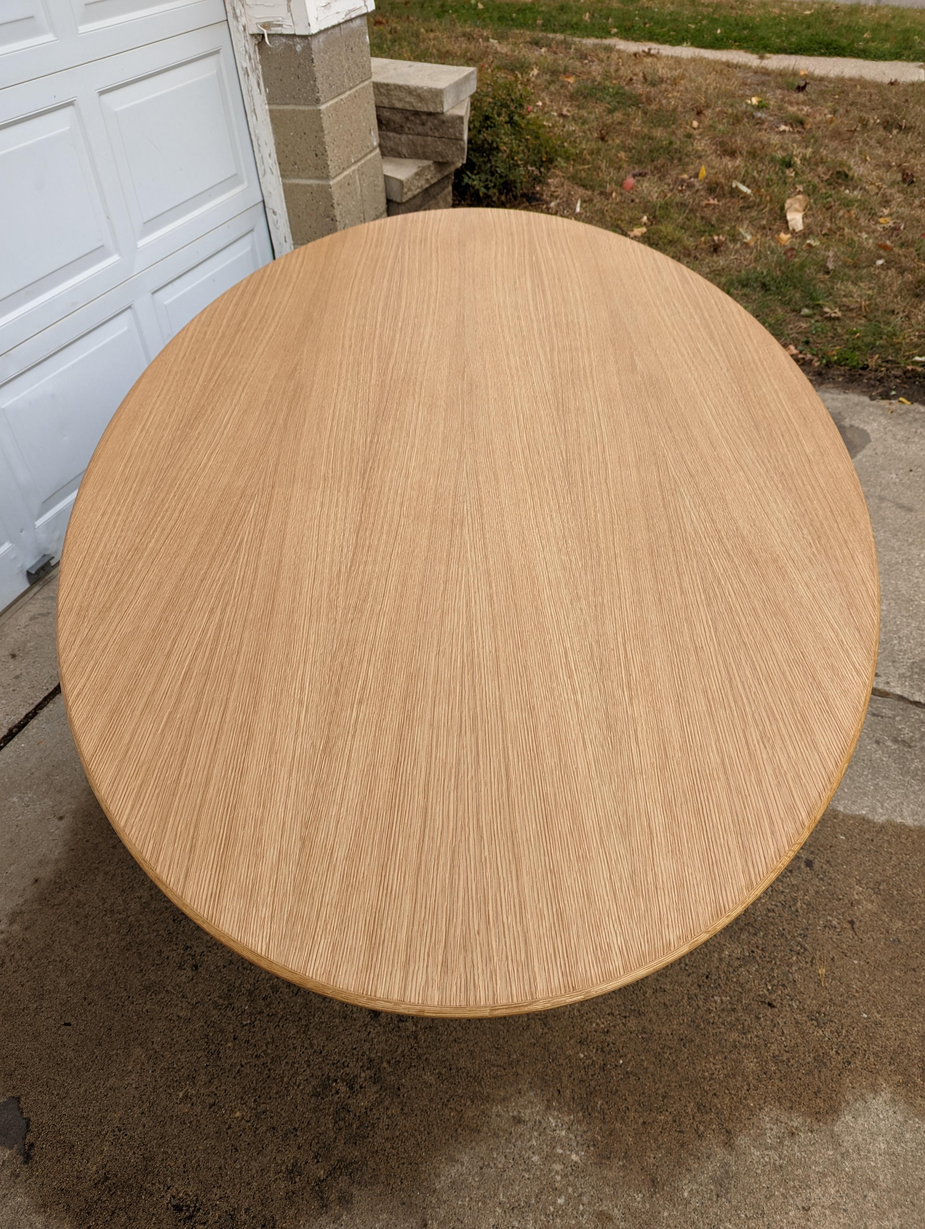 White Oak Oval Table in the Style of Florence Knoll 1