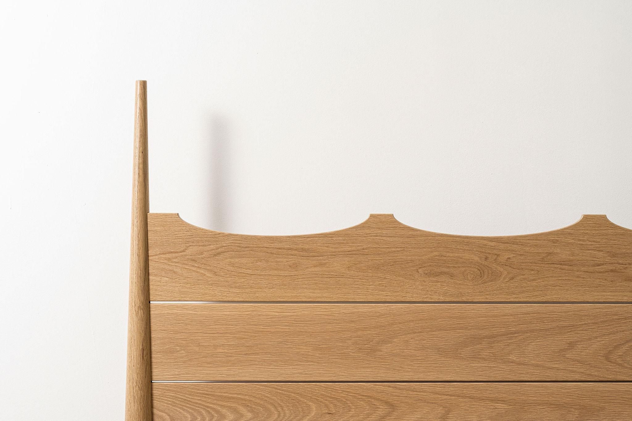 Sculpté Lit Ponte en Oak Oak - Queen en vente