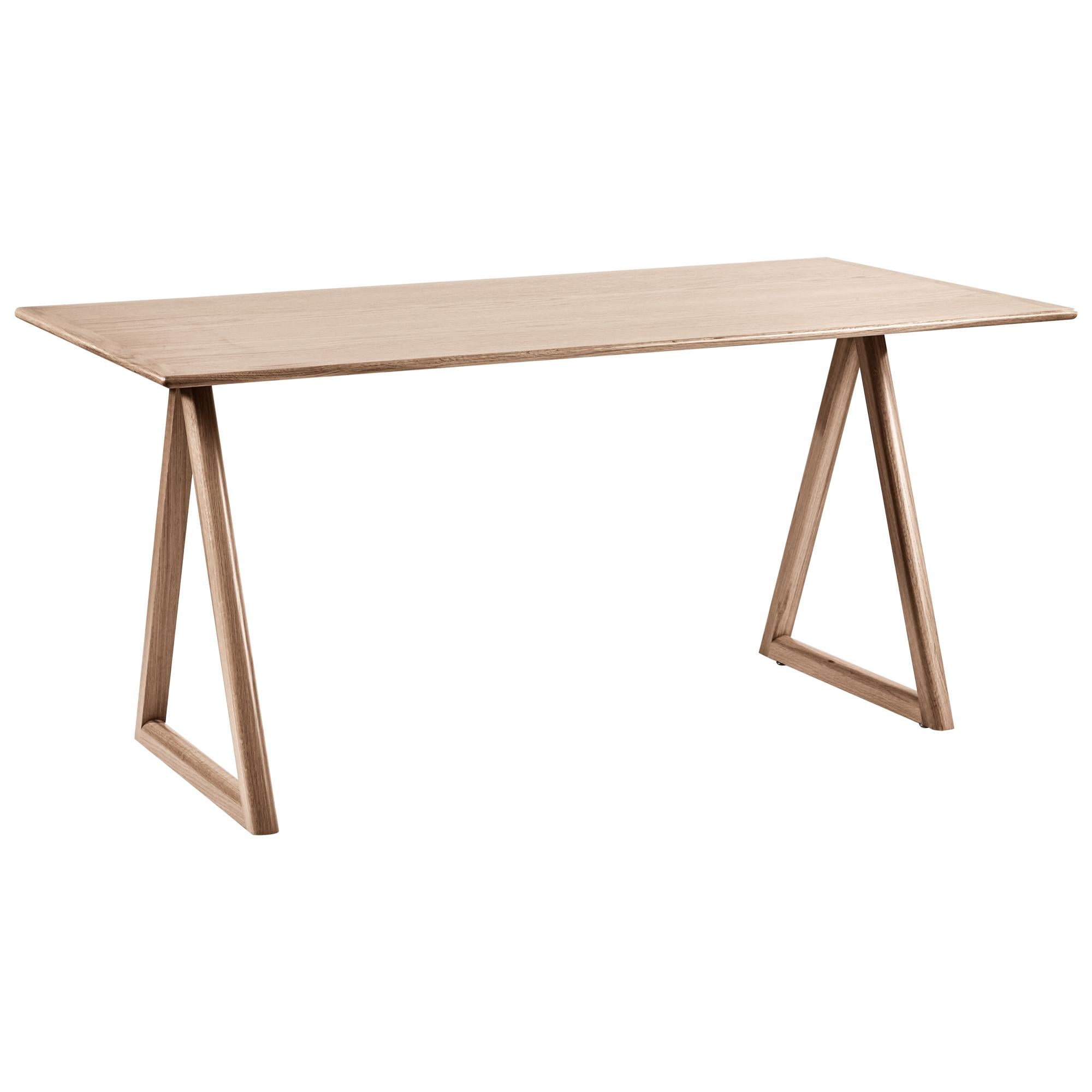 Porter Table in White Oak with Triangular Base by August Abode