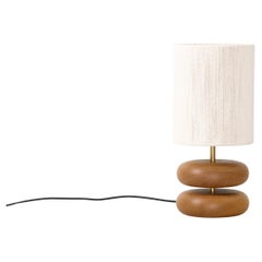 White Oak River Rock Tischlampe, handgedrechseltes Altholz, MCM