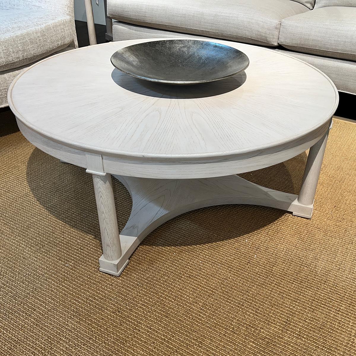 Vietnamese White Oak Round Coffee Table For Sale