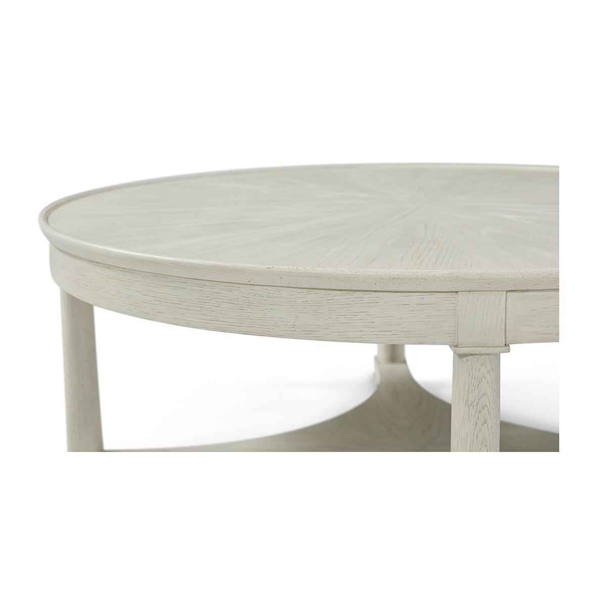 White Oak Round Coffee Table In New Condition For Sale In Westwood, NJ