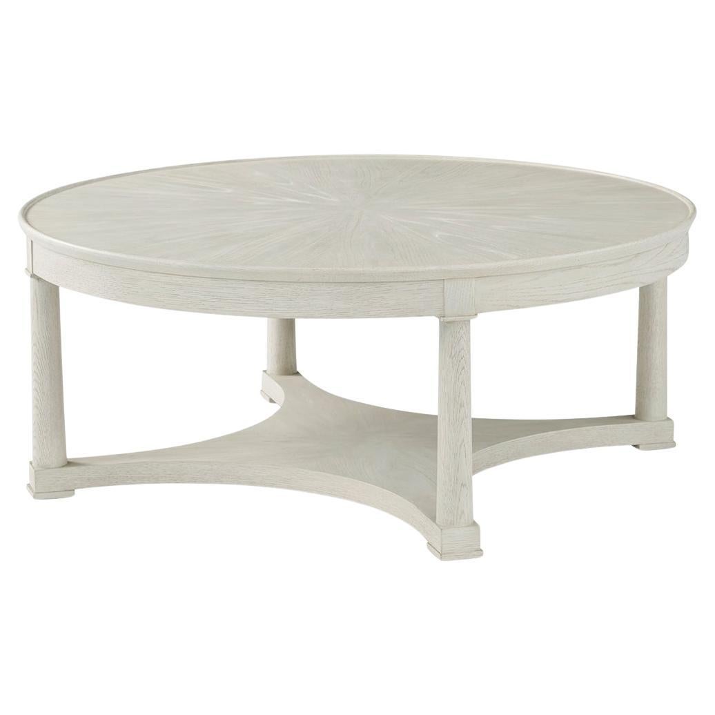 White Oak Round Coffee Table For Sale
