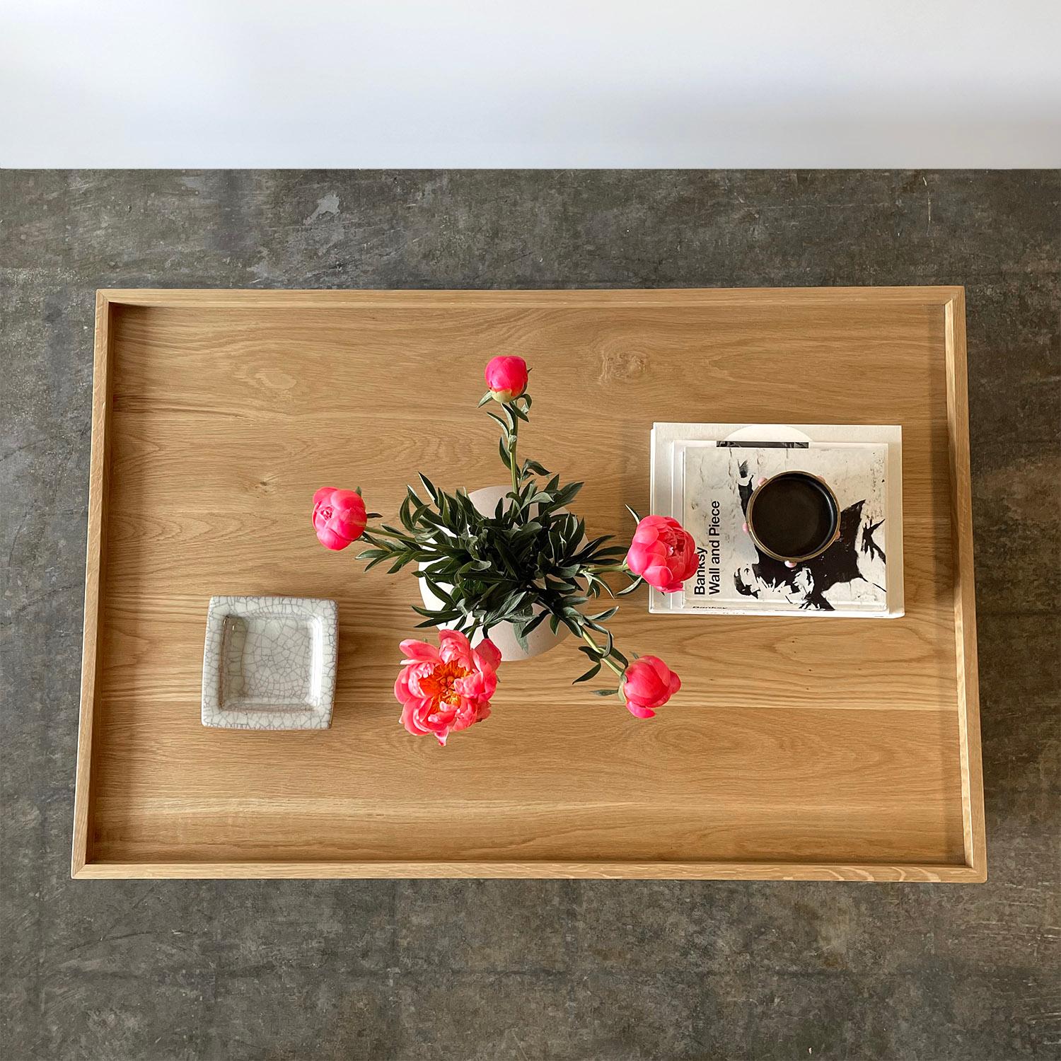 American White Oak & Rush Coffee Table by Amber Interiors