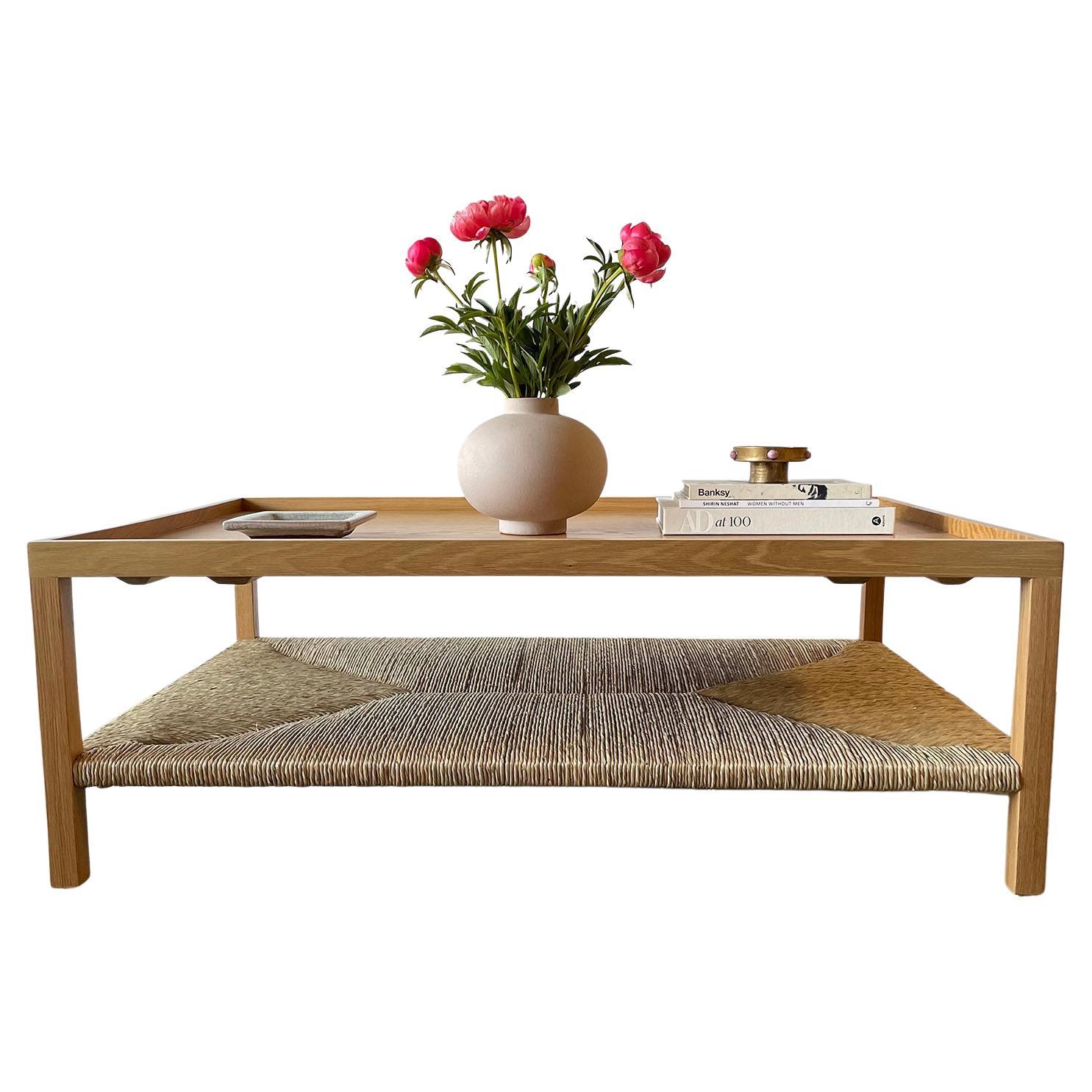 White Oak & Rush Coffee Table by Amber Interiors