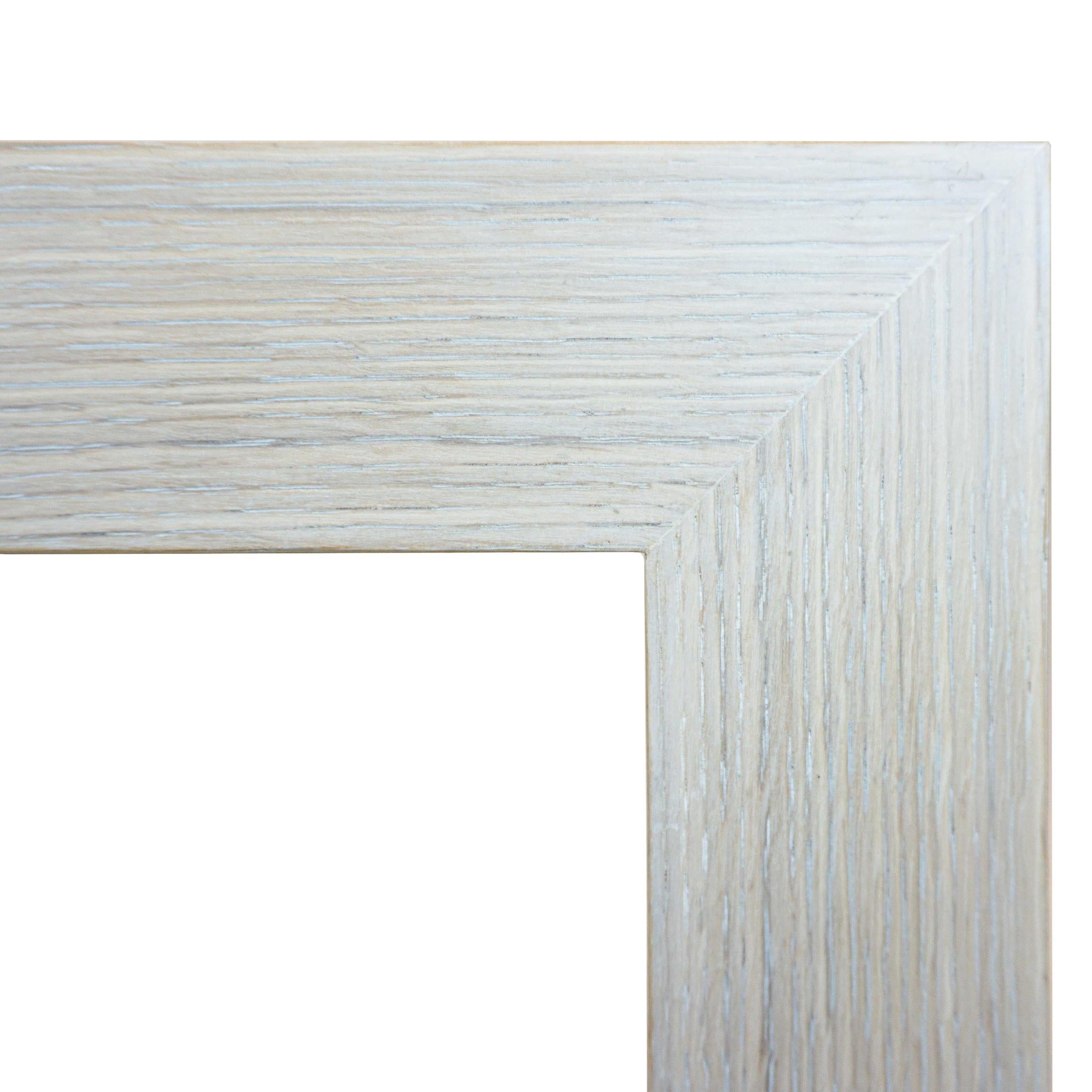 White Oak Veneer Waterfall Console with Clear Finish For Sale 7