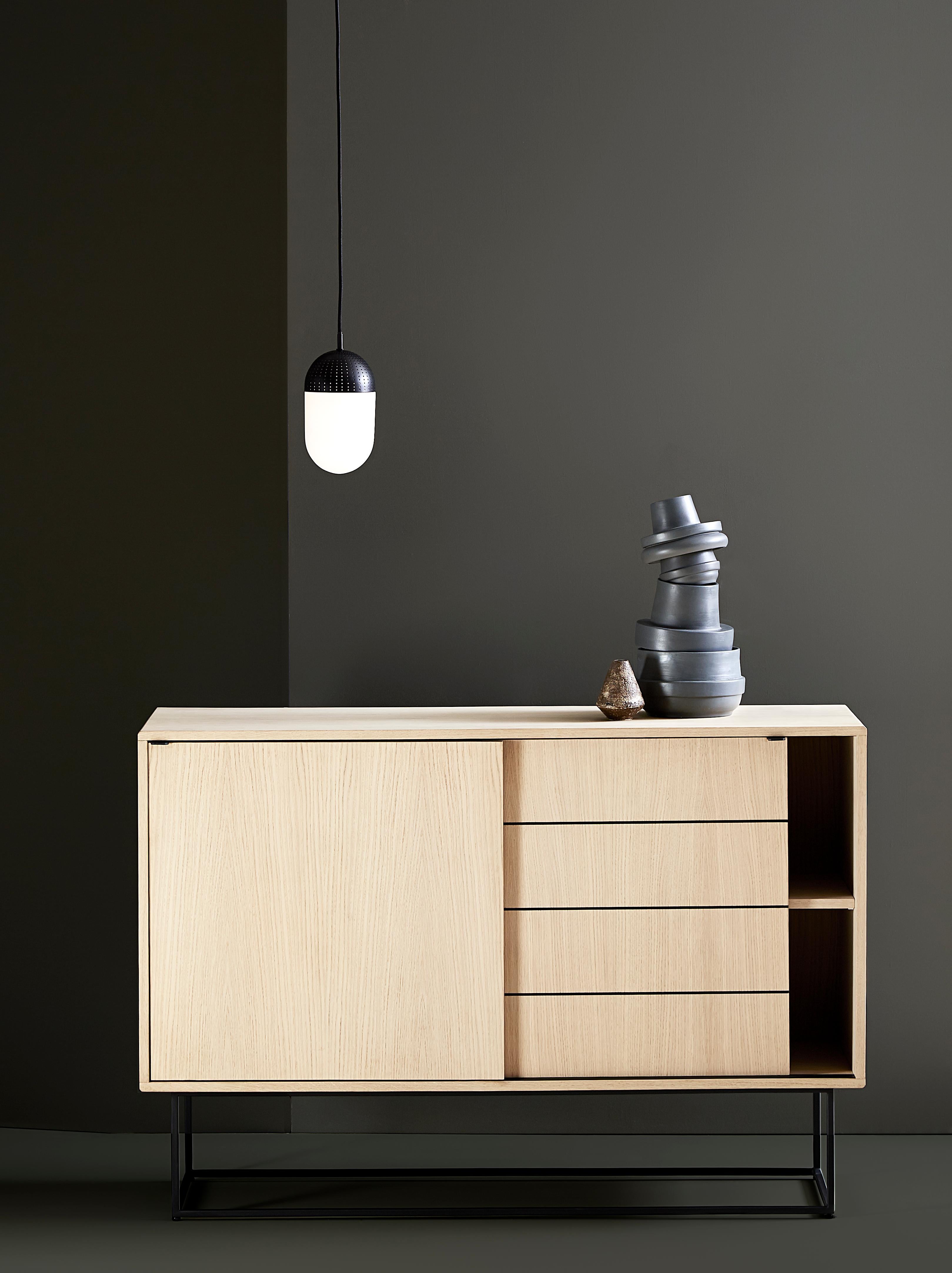 Contemporary White Oak Virka High Sideboard by Ropke Design and Moaak For Sale