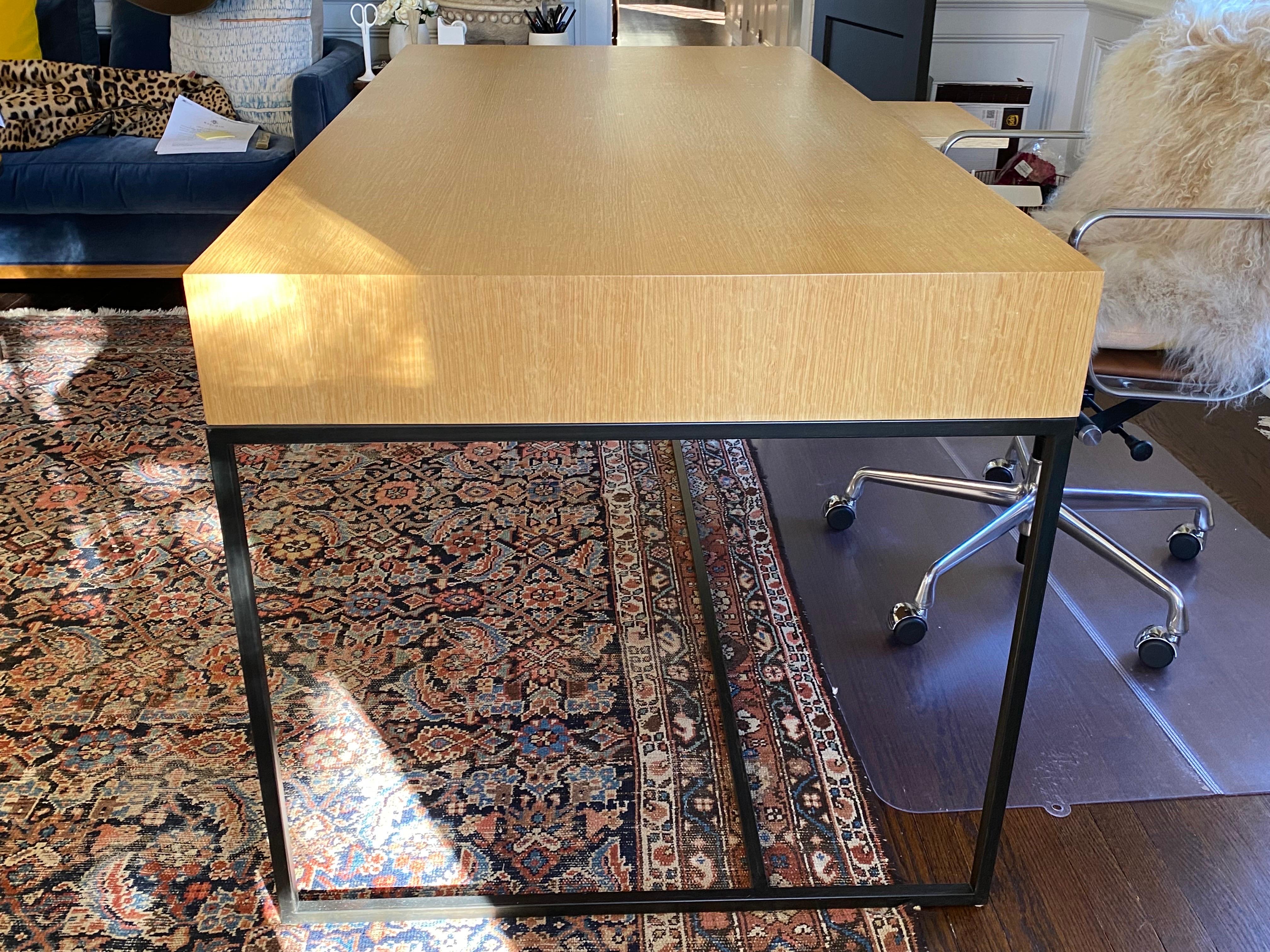 White Oak & Walnut Thin Frame Desk by Lawson-Fenning 4