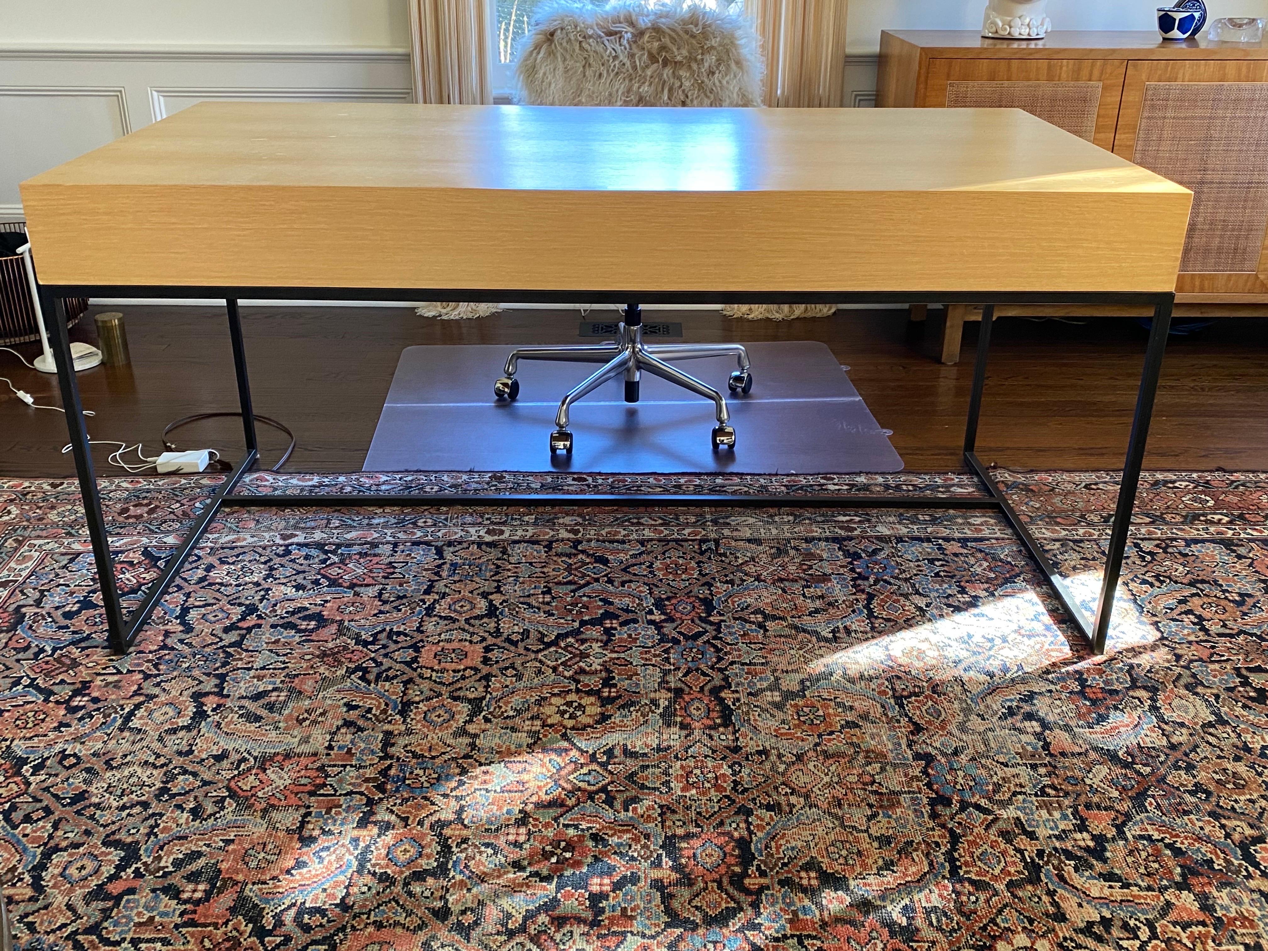 White Oak & Walnut Thin Frame Desk by Lawson-Fenning 4