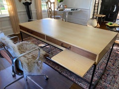 White Oak & Walnut Thin Frame Desk by Lawson-Fenning