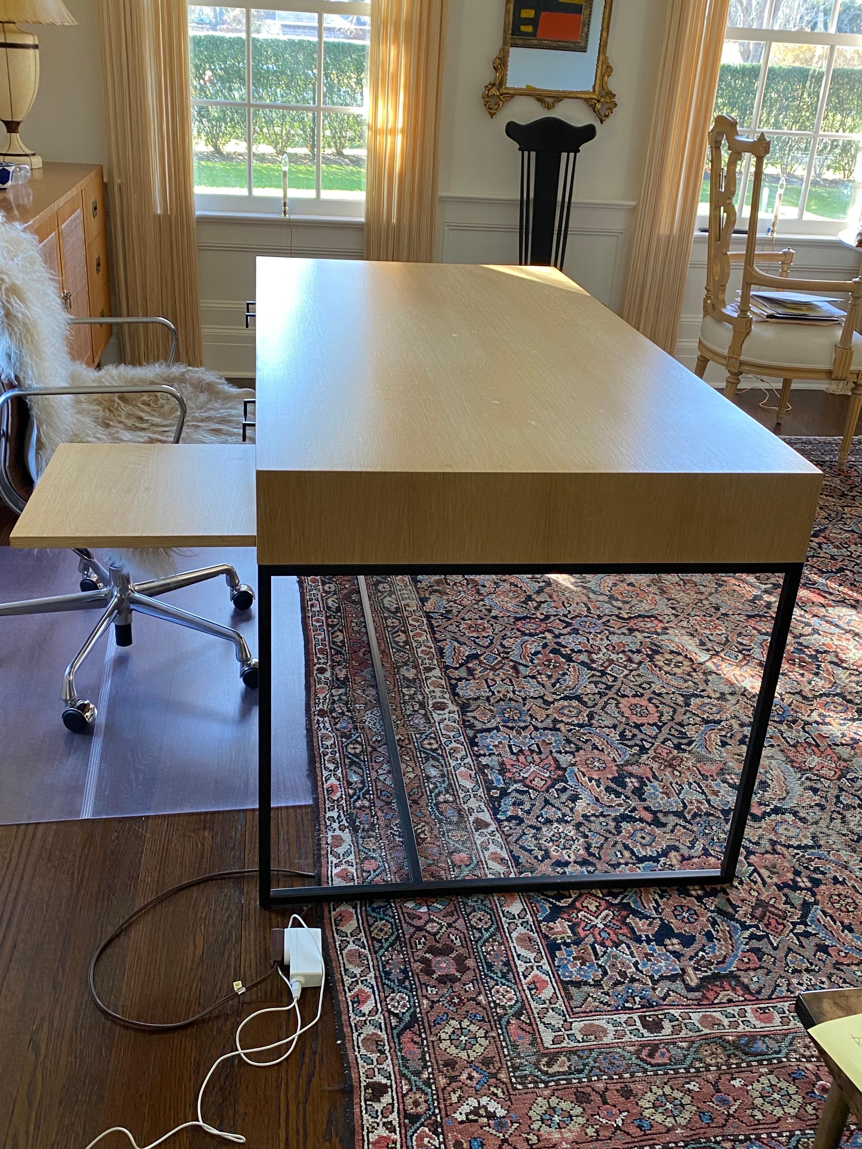 White Oak & Walnut Thin Frame Desk by Lawson-Fenning 1