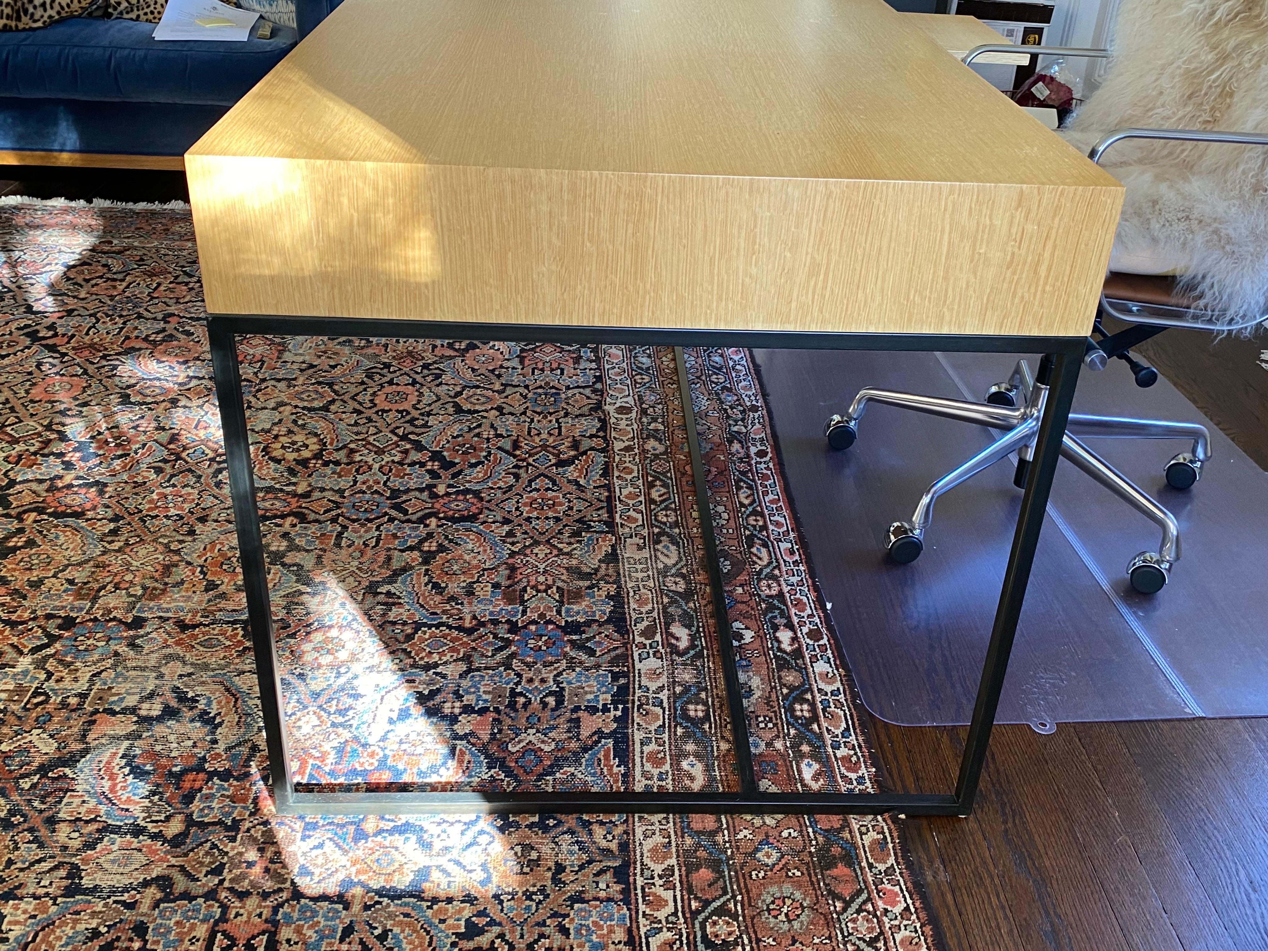 White Oak & Walnut Thin Frame Desk by Lawson-Fenning 2