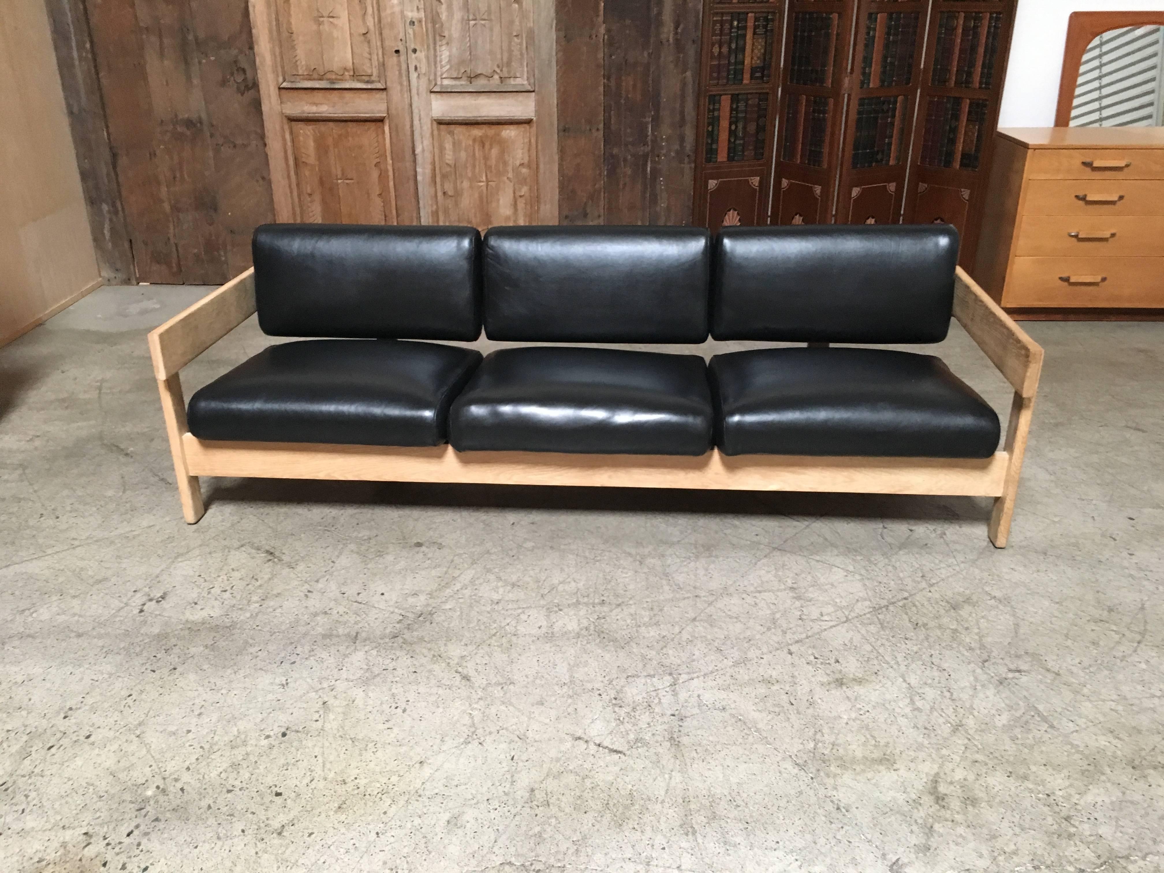 White Oak with Black Leather Sofa by Metropolitan 11