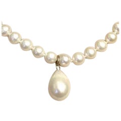 White Ocean Pearl Necklace w/ Teardrop Pendant and Matching Pearl Ring