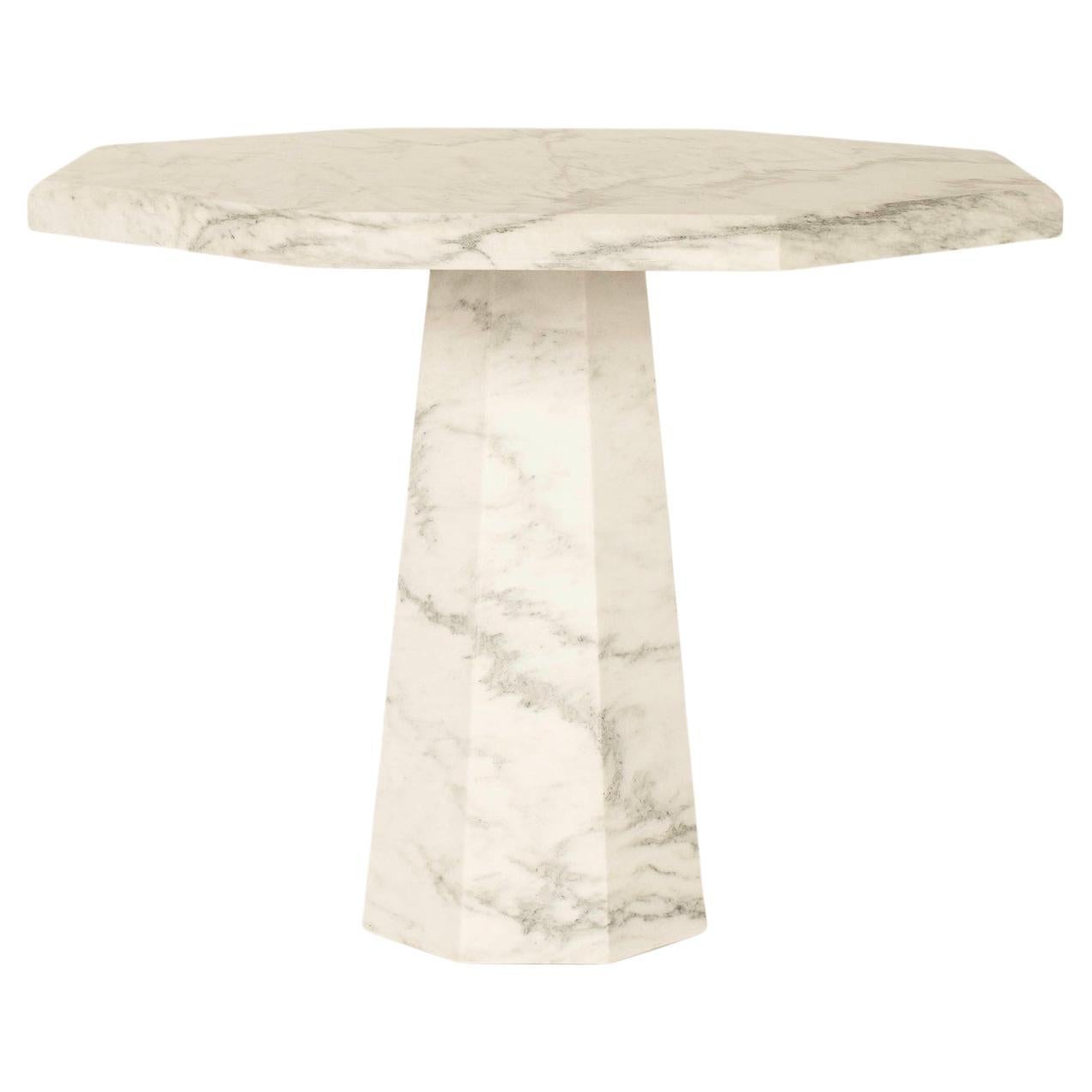 White Octagon Honed Montclair Danby Marble Center Table
