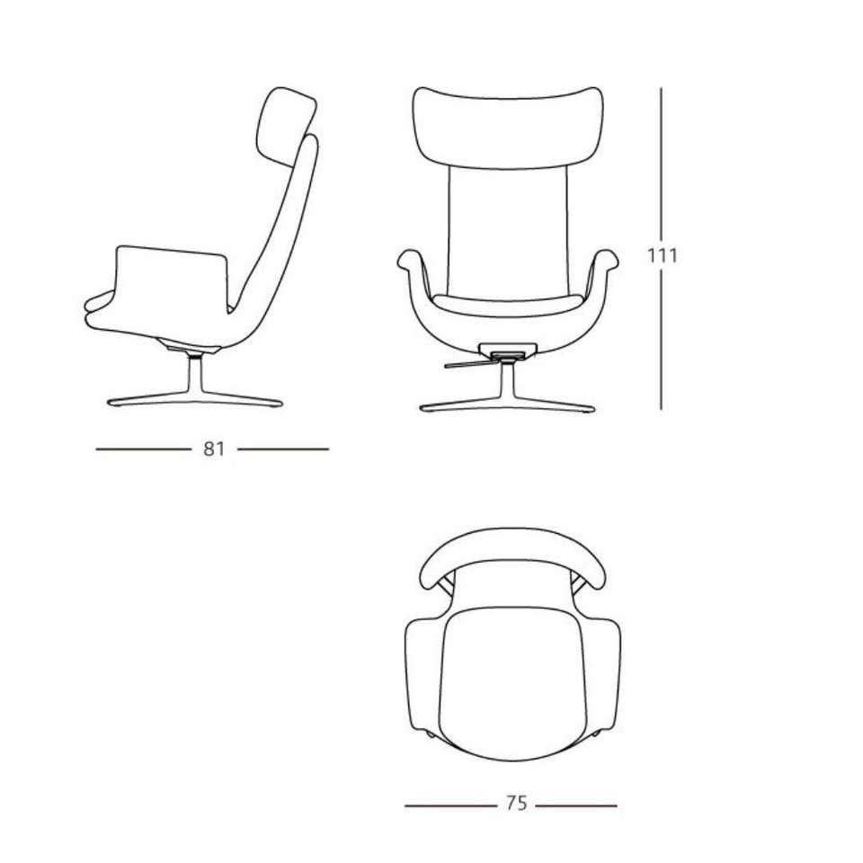 Contemporary White Odyssey Armchair Adjustable Headrest Leather & Fabric Finish For Sale