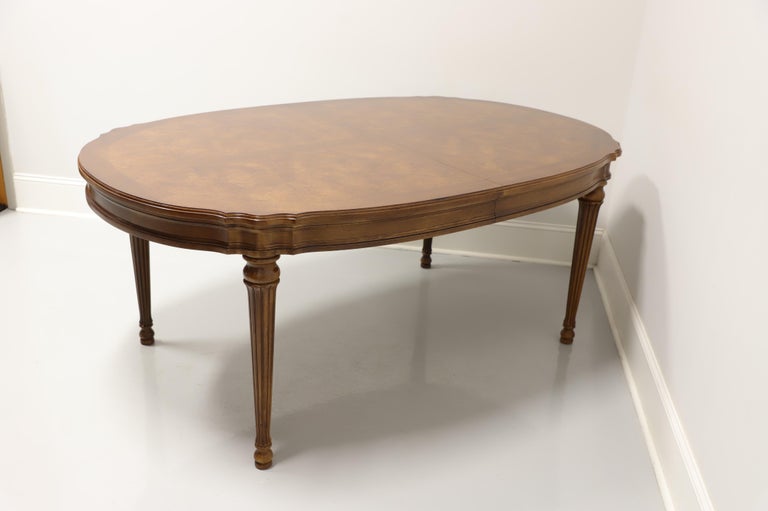 WHITE of Mebane Banded Inlaid Burl Elm French Provincial Oval Dining ...