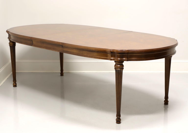 WHITE of Mebane Banded Inlaid Burl Elm French Provincial Oval Dining ...