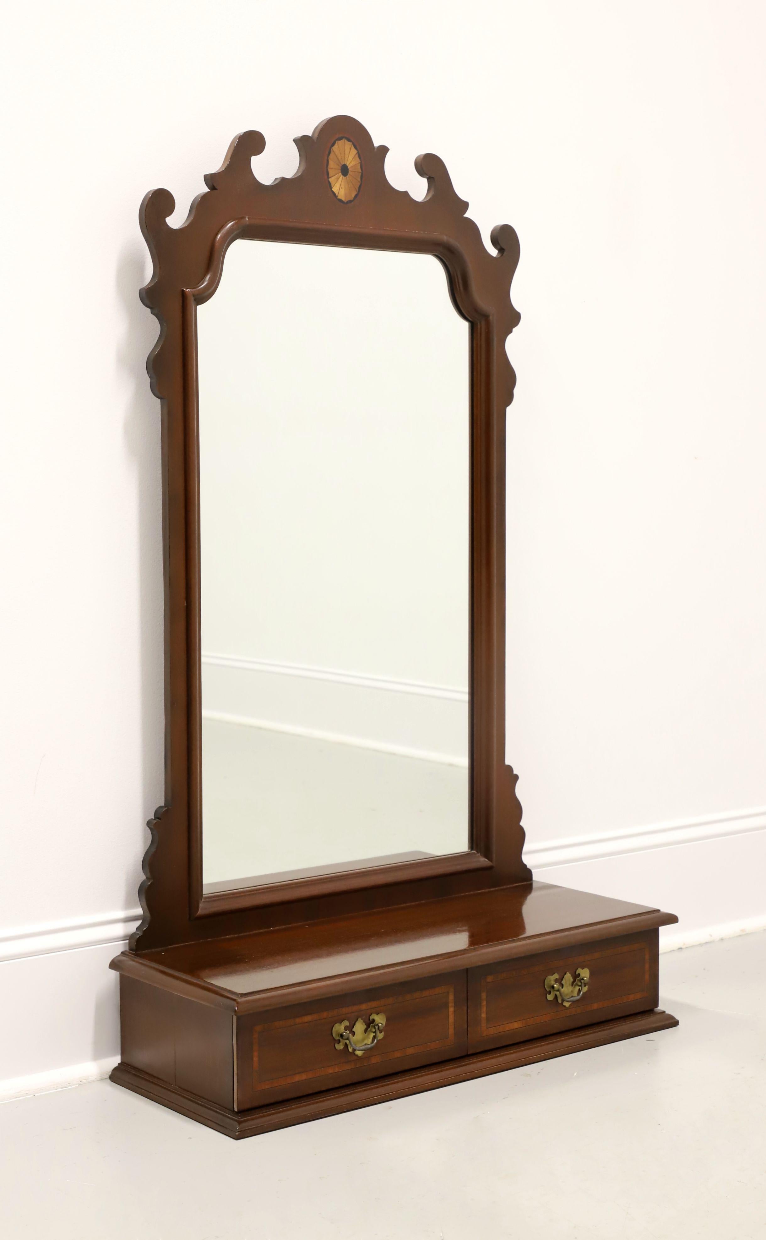 WHITE OF MEBANE Banded Mahogany Chippendale Dressing Mirror For Sale 5