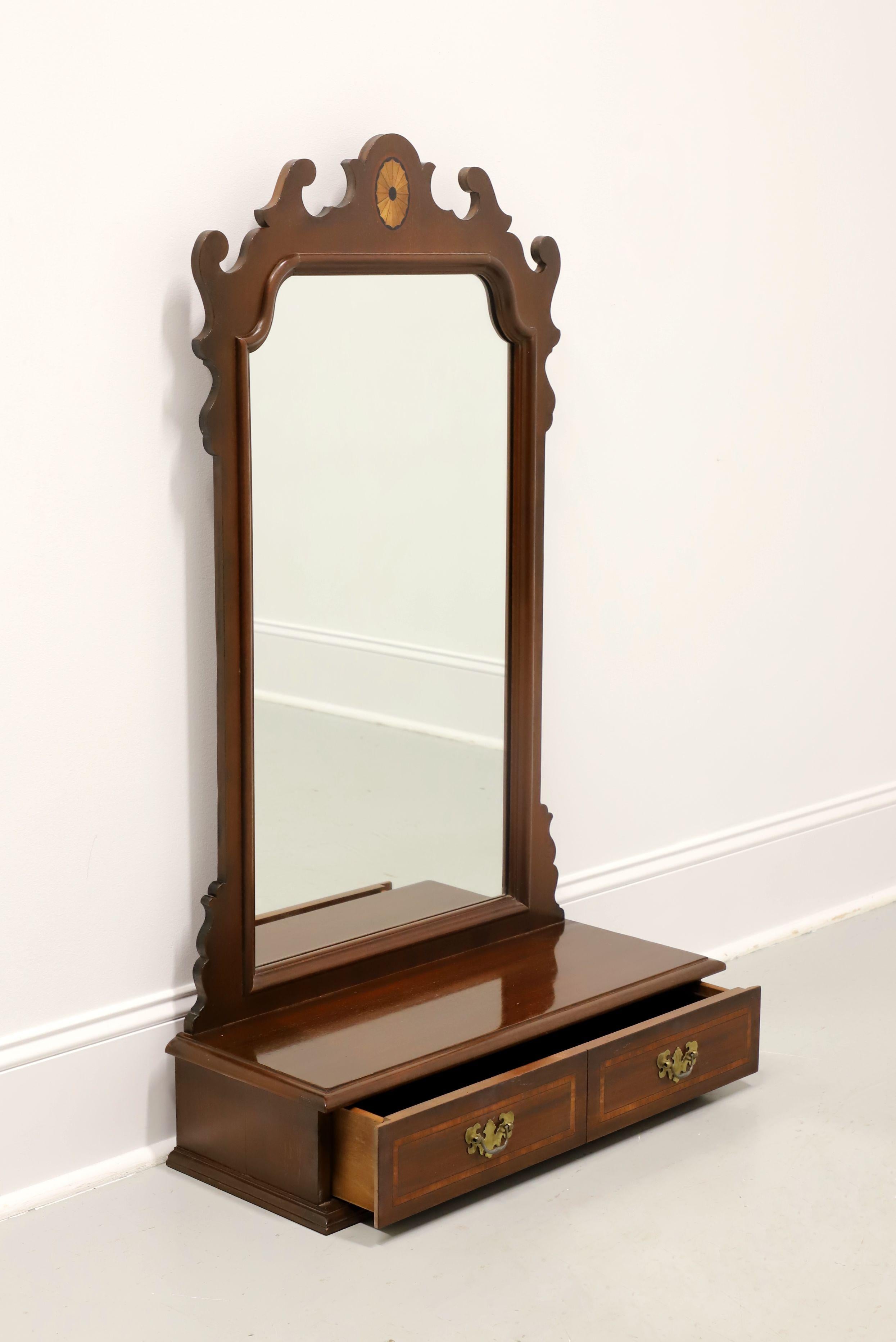 WHITE OF MEBANE Banded Mahogany Chippendale Dressing Mirror For Sale 4