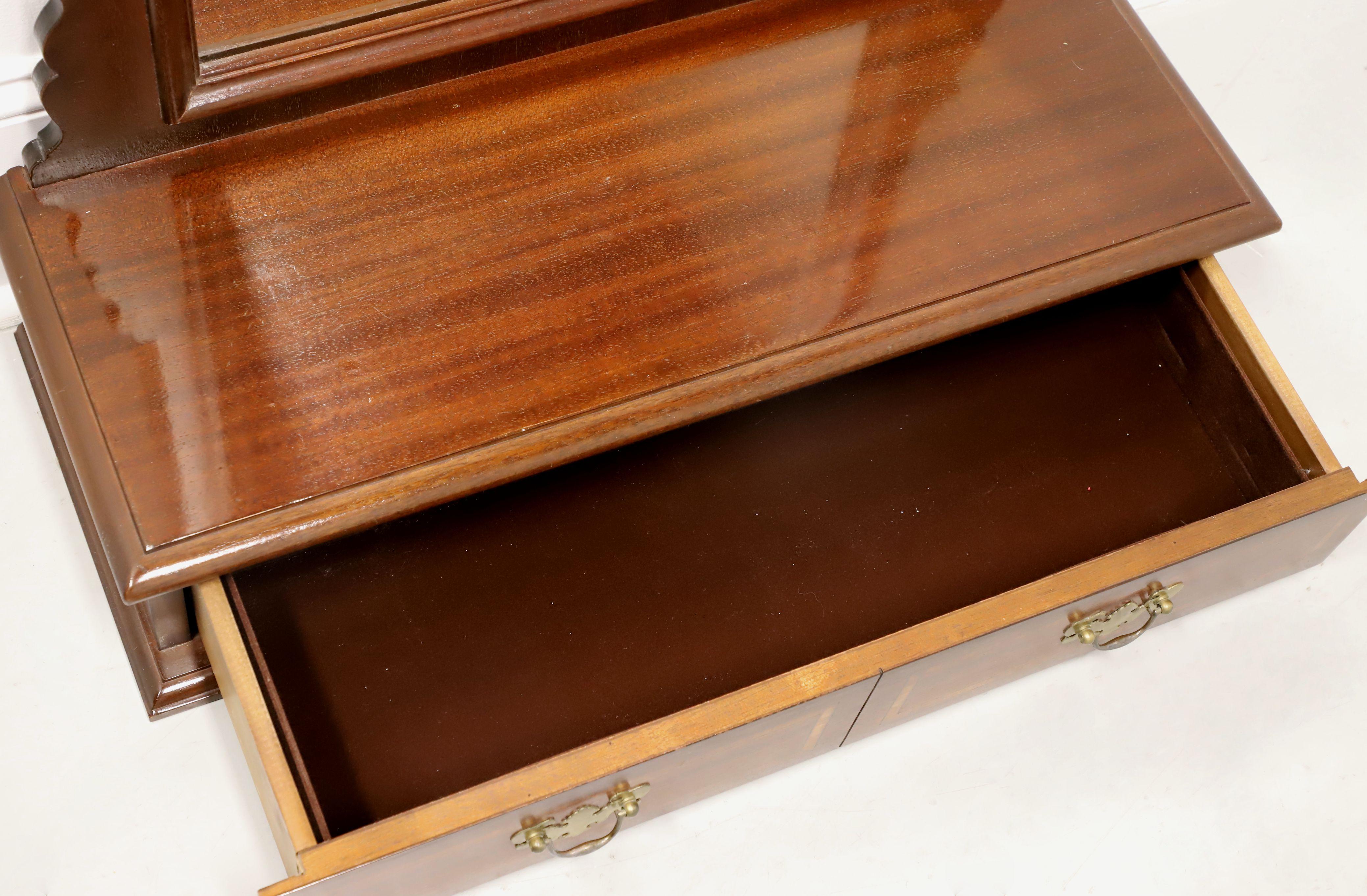 WHITE OF MEBANE Banded Mahogany Chippendale Dressing Mirror For Sale 1