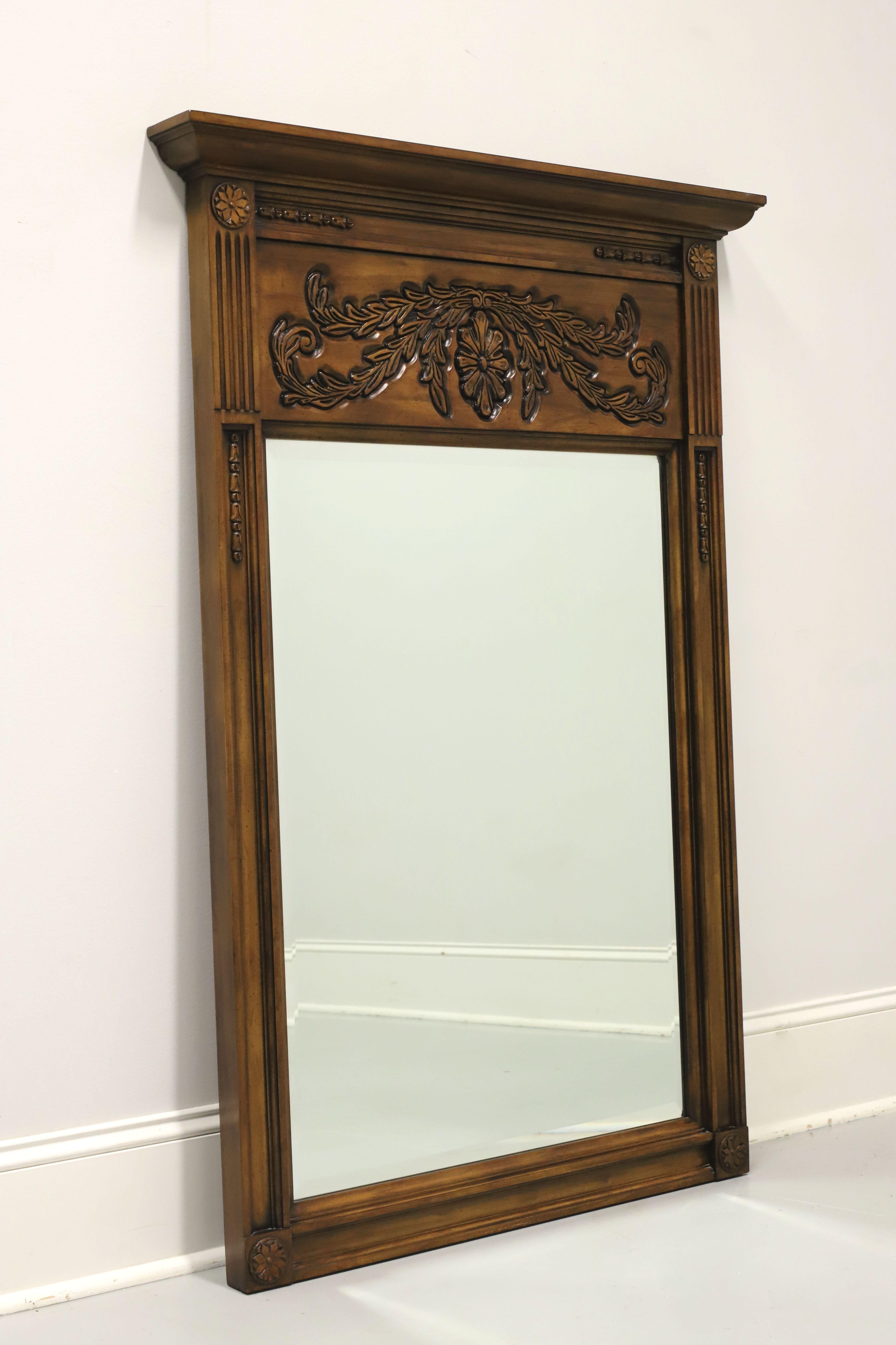 WHITE OF MEBANE Cherry French Country Style Beveled Trumeau Wall Mirror For Sale 2