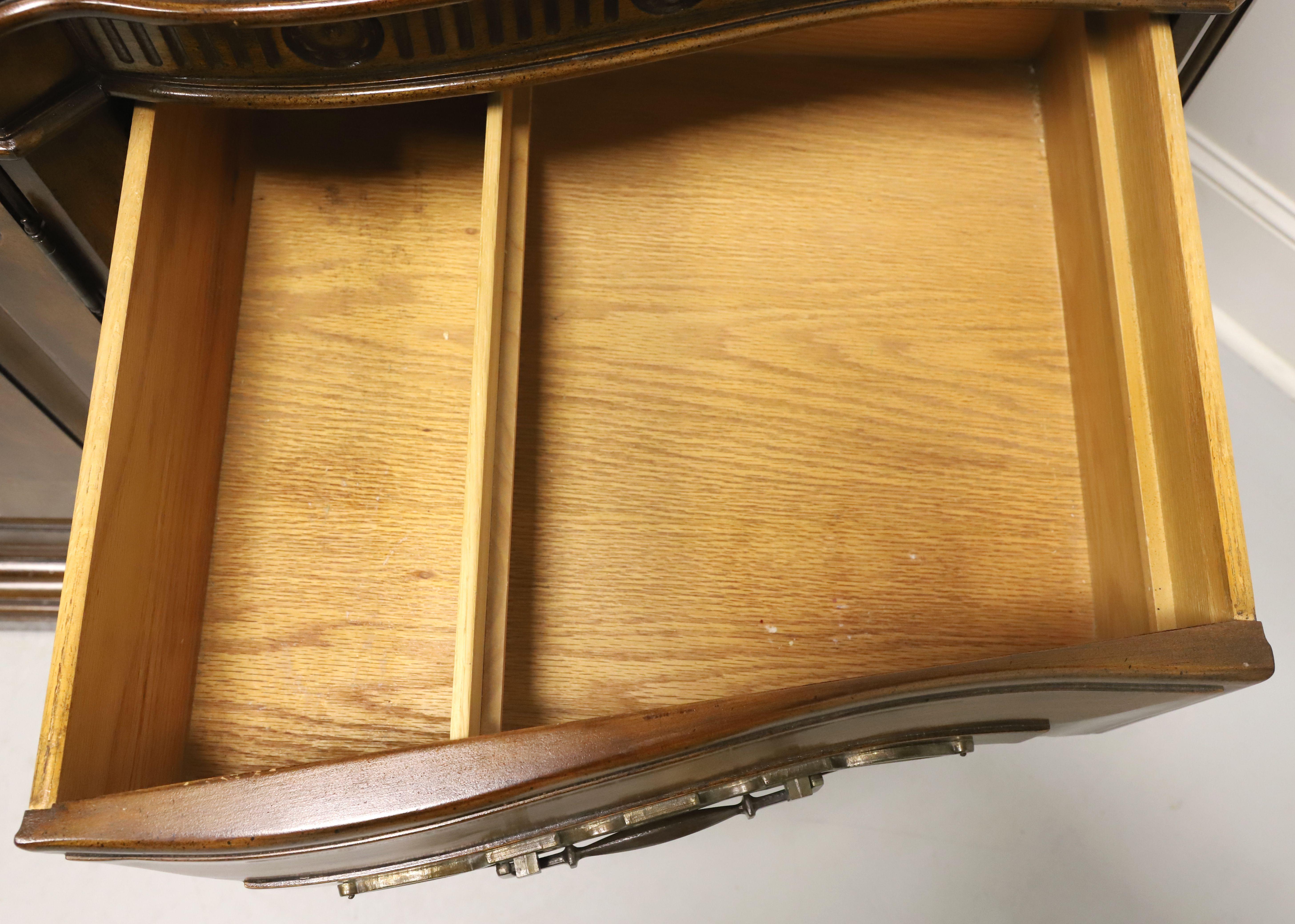 Brass WHITE OF MEBANE Cherry French Country Style Serpentine Triple Dresser For Sale