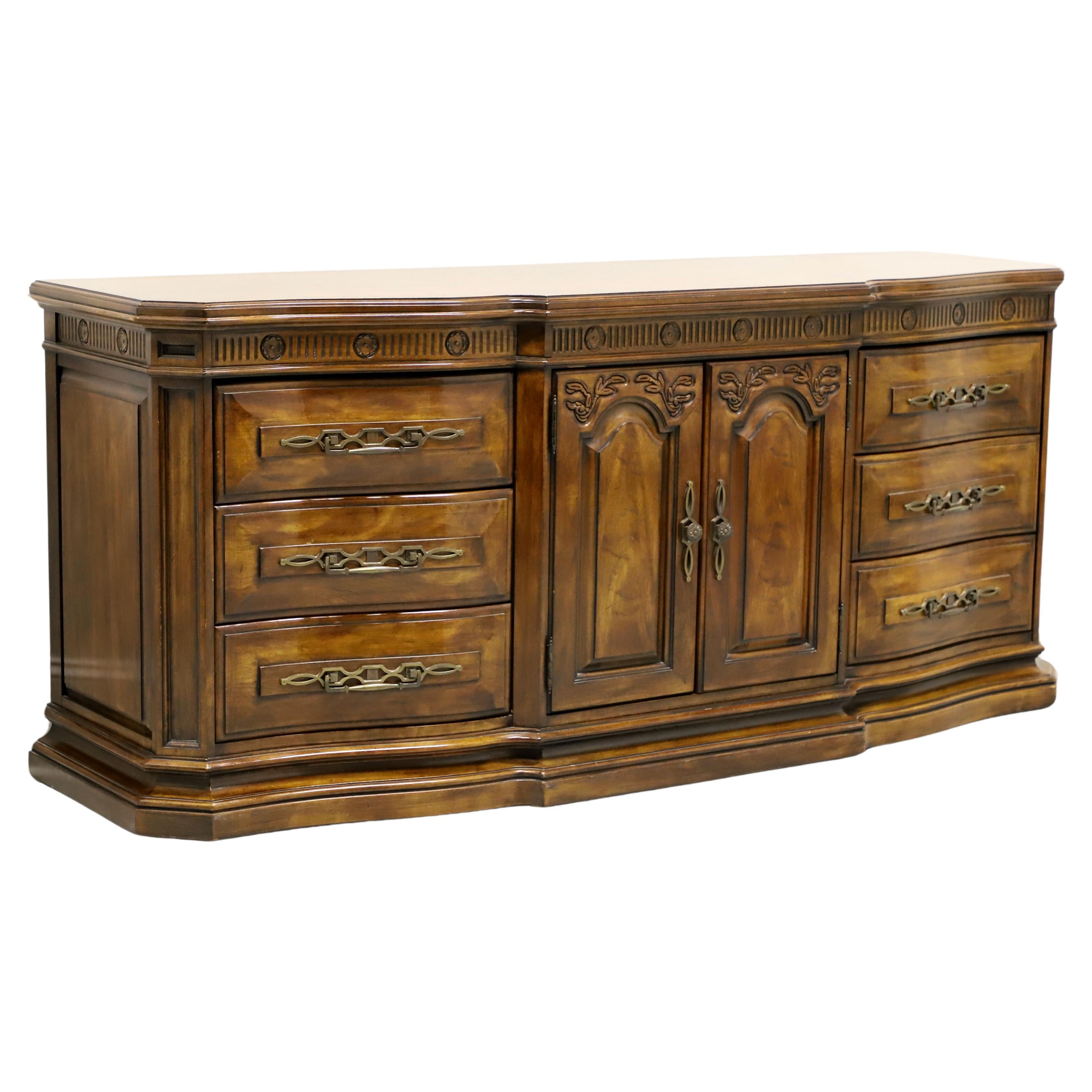 WHITE OF MEBANE Cherry French Country Style Serpentine Triple Dresser For Sale