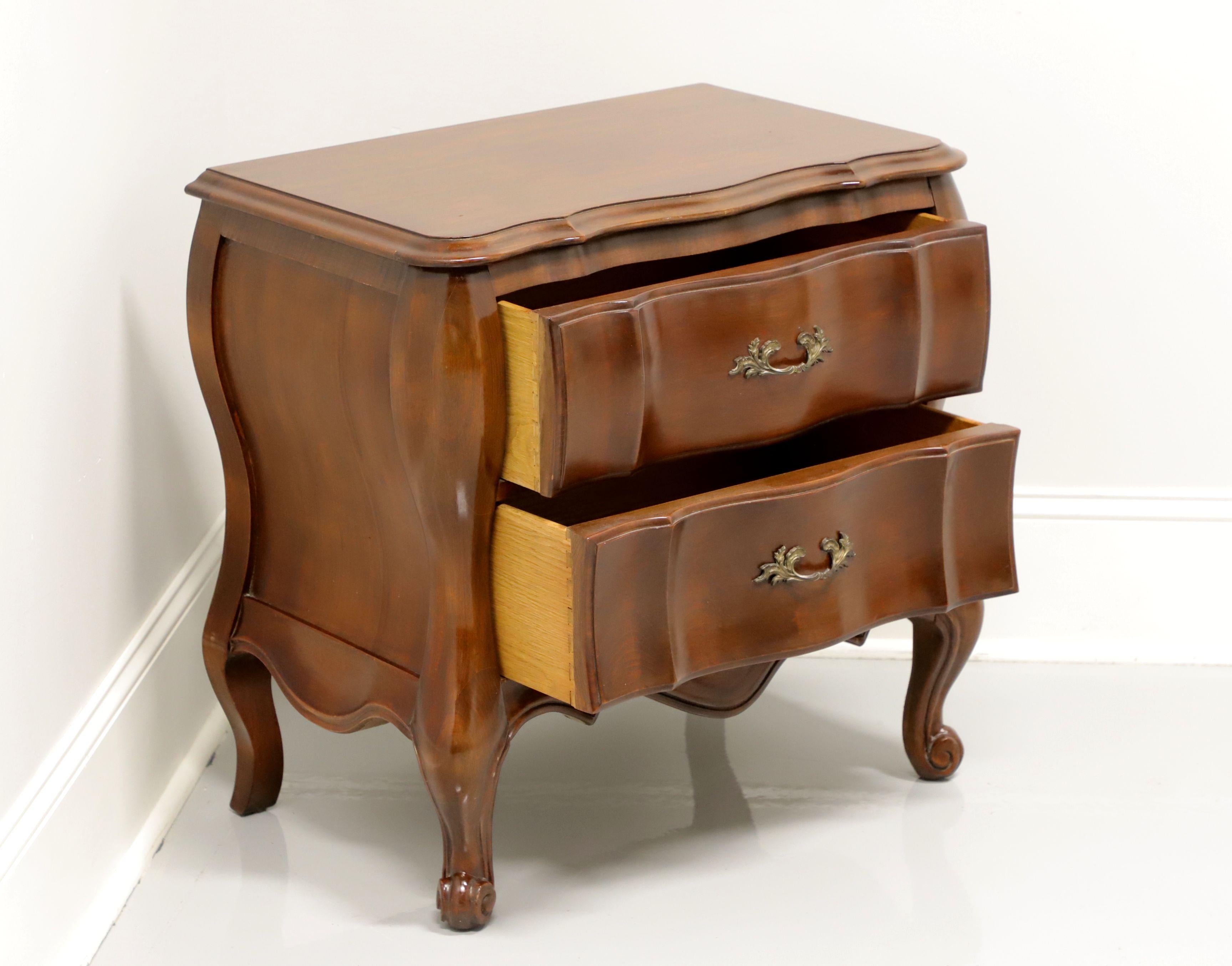 American WHITE of Mebane French Country Walnut Nightstand / Bedside Chest