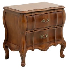 Vintage WHITE of Mebane French Country Walnut Nightstand / Bedside Chest