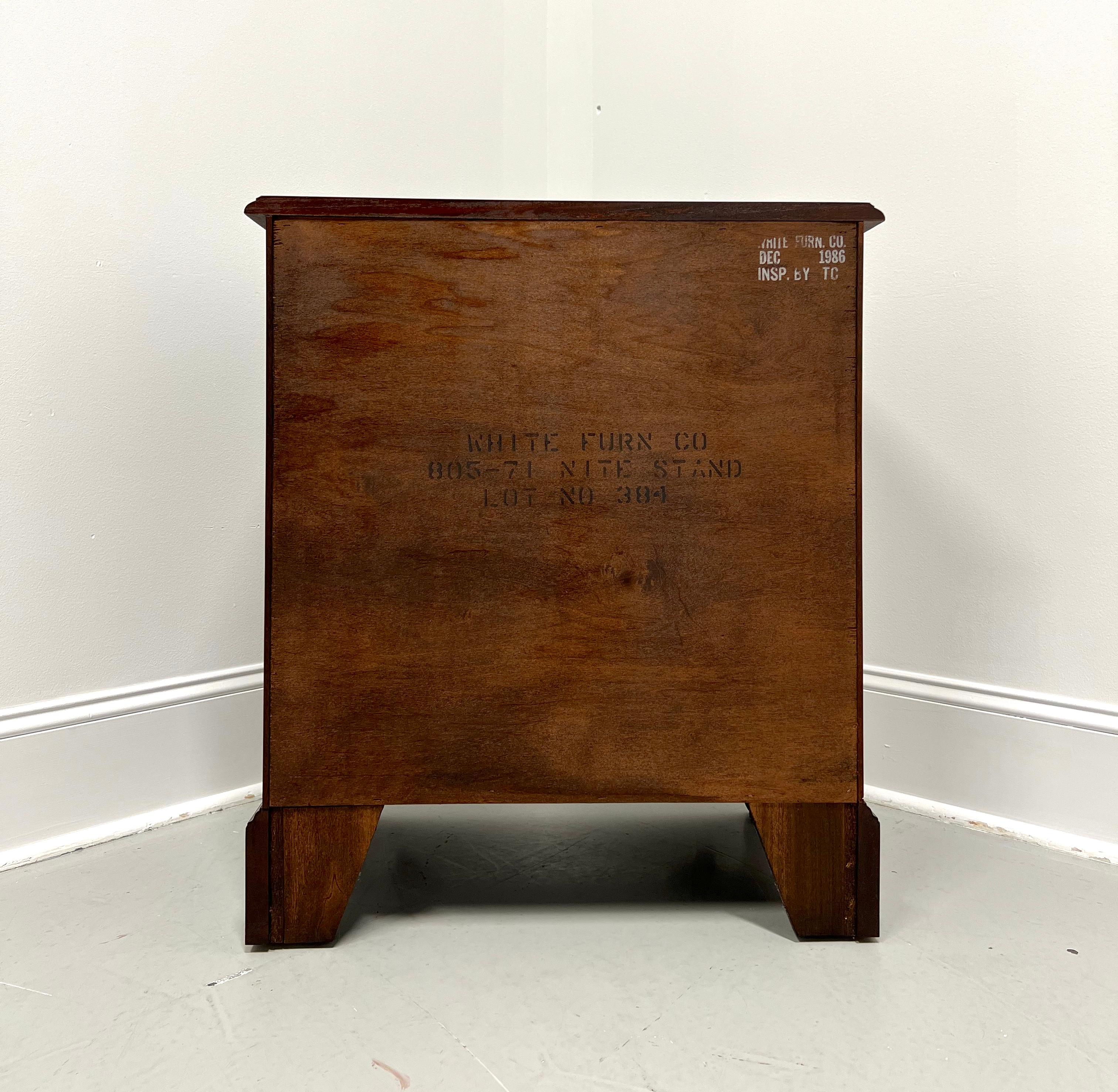 20th Century WHITE OF MEBANE Mahogany Chippendale Nightstand Bedside Chest