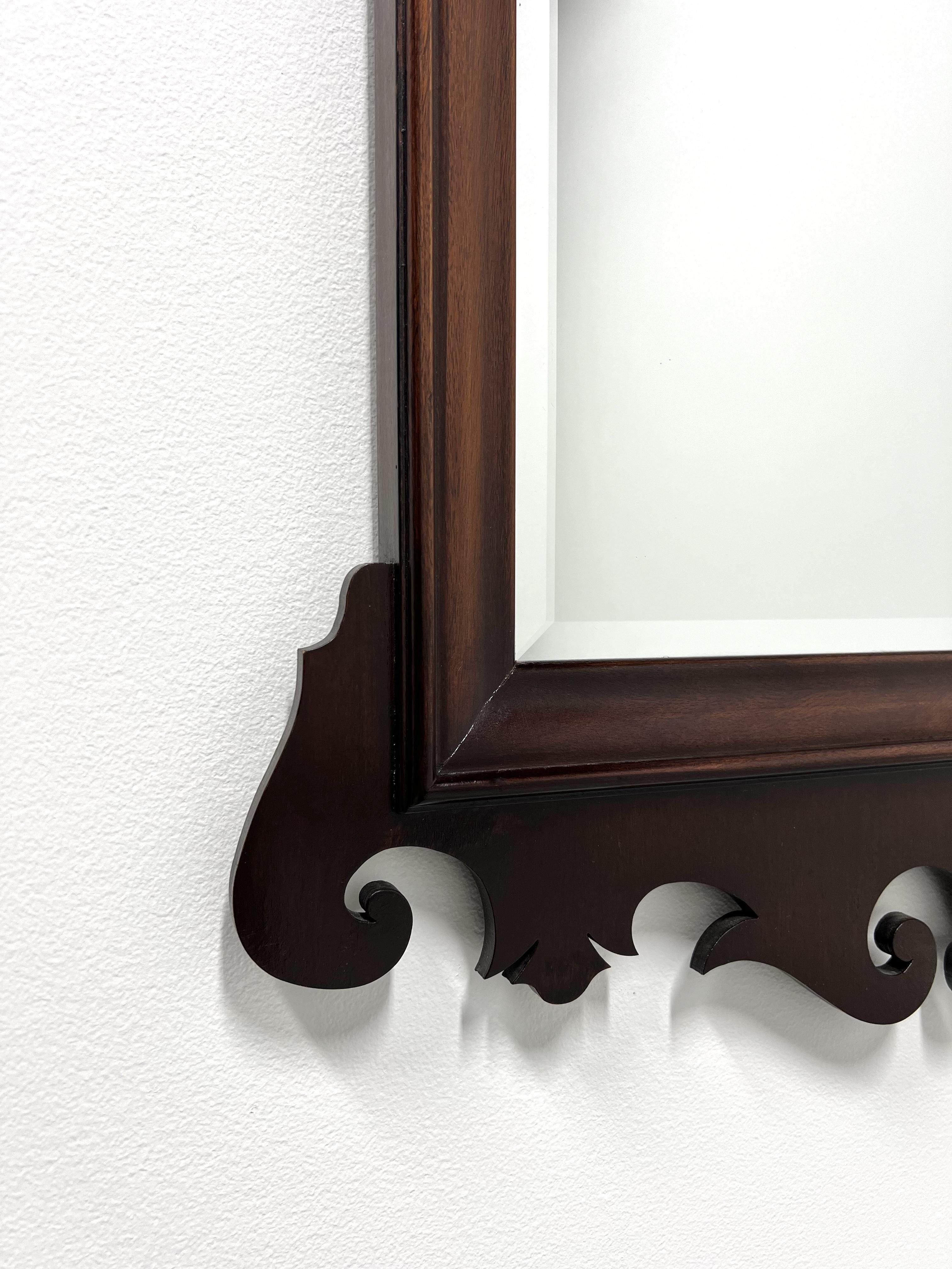 20th Century WHITE OF MEBANE Mahogany Chippendale Style Beveled Wall Mirror For Sale