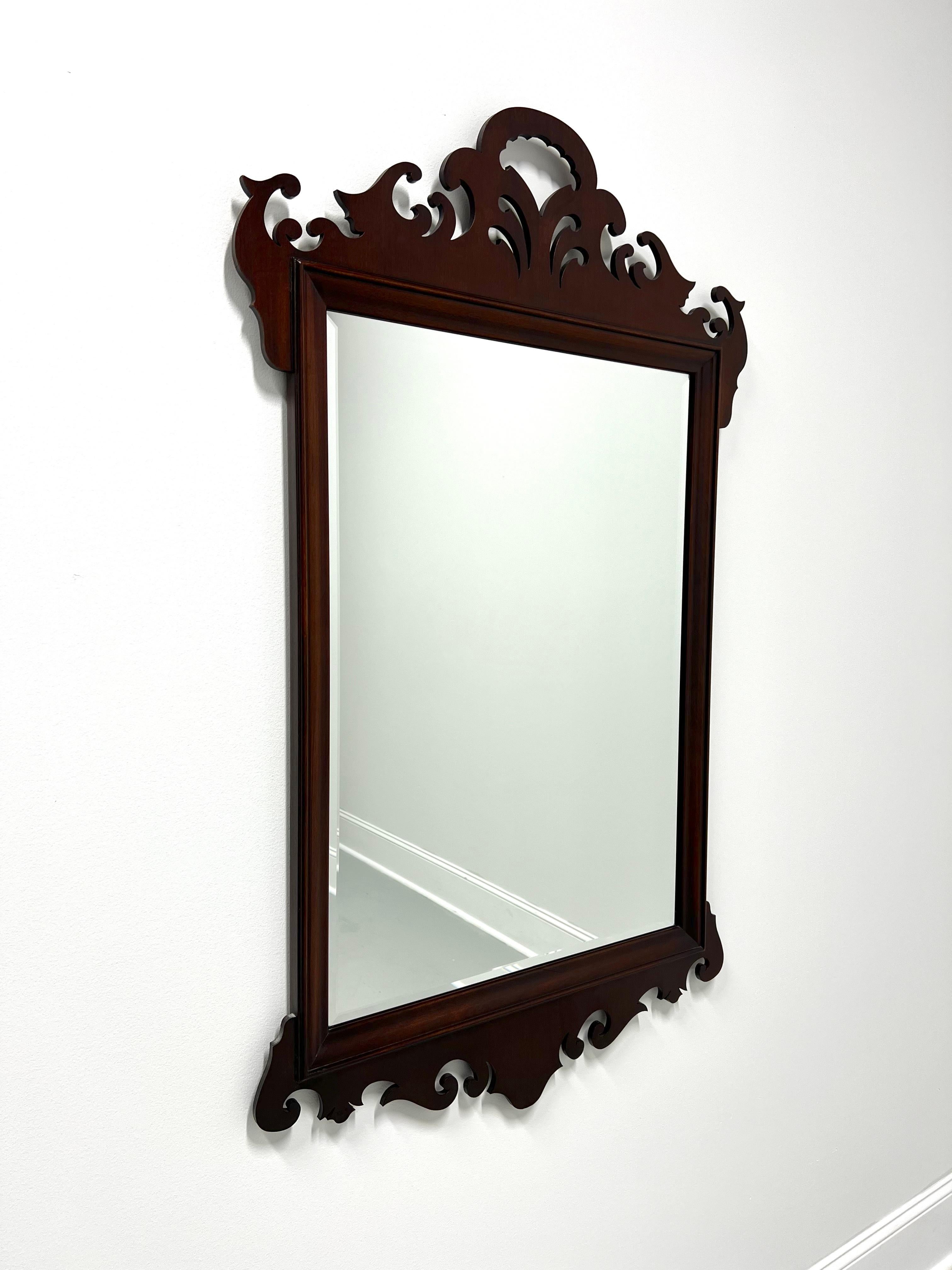 WHITE OF MEBANE Mahogany Chippendale Style Beveled Wall Mirror For Sale 3