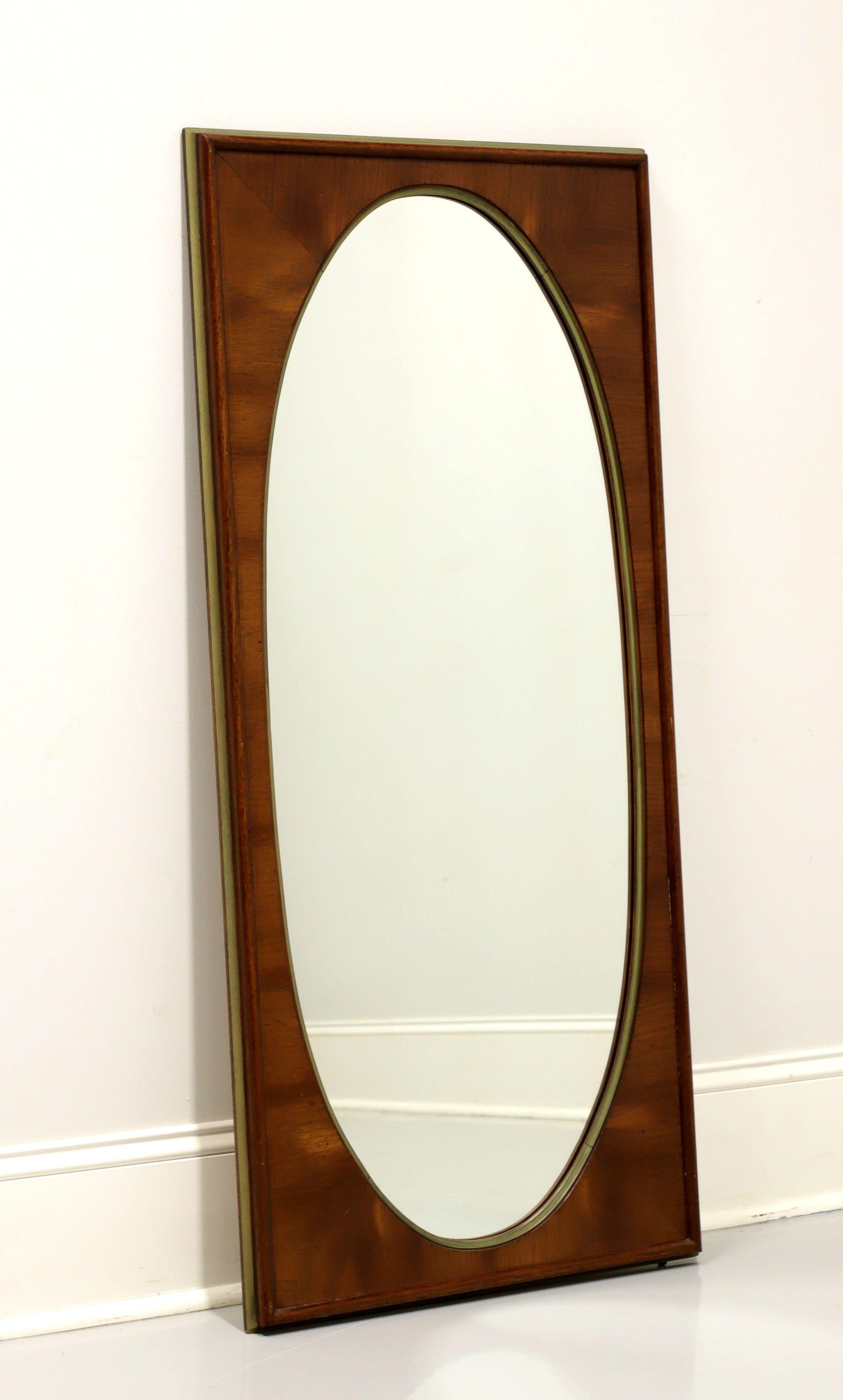 20th Century WHITE OF MEBANE Mid Century Oval Mirror in Rectangular Frame - A For Sale