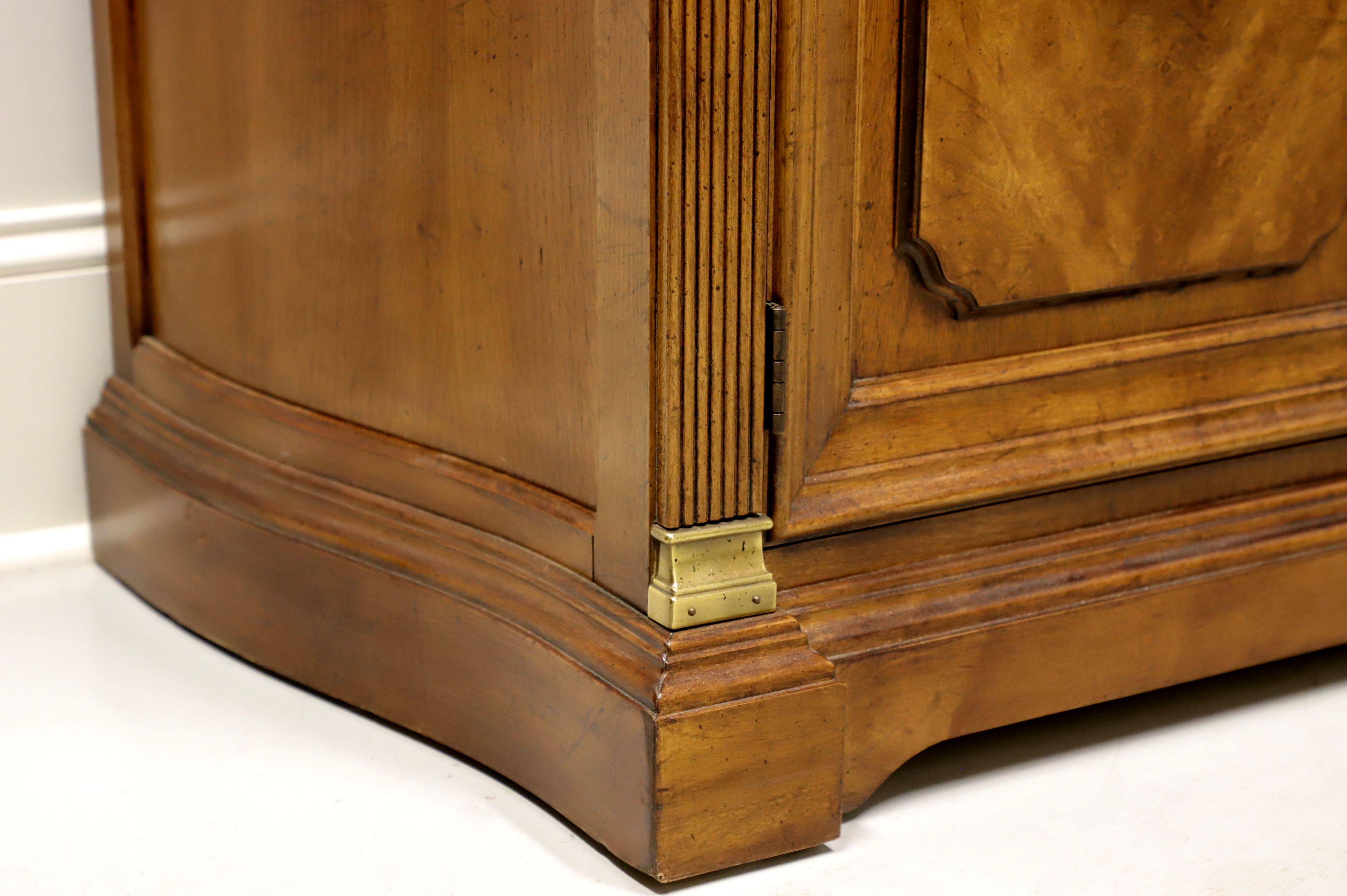 20th Century WHITE OF MEBANE Monumental Burl Walnut French Provincial China Cabinet