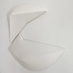 White Oil On Shaped Canvas Diptych Vintage Painting