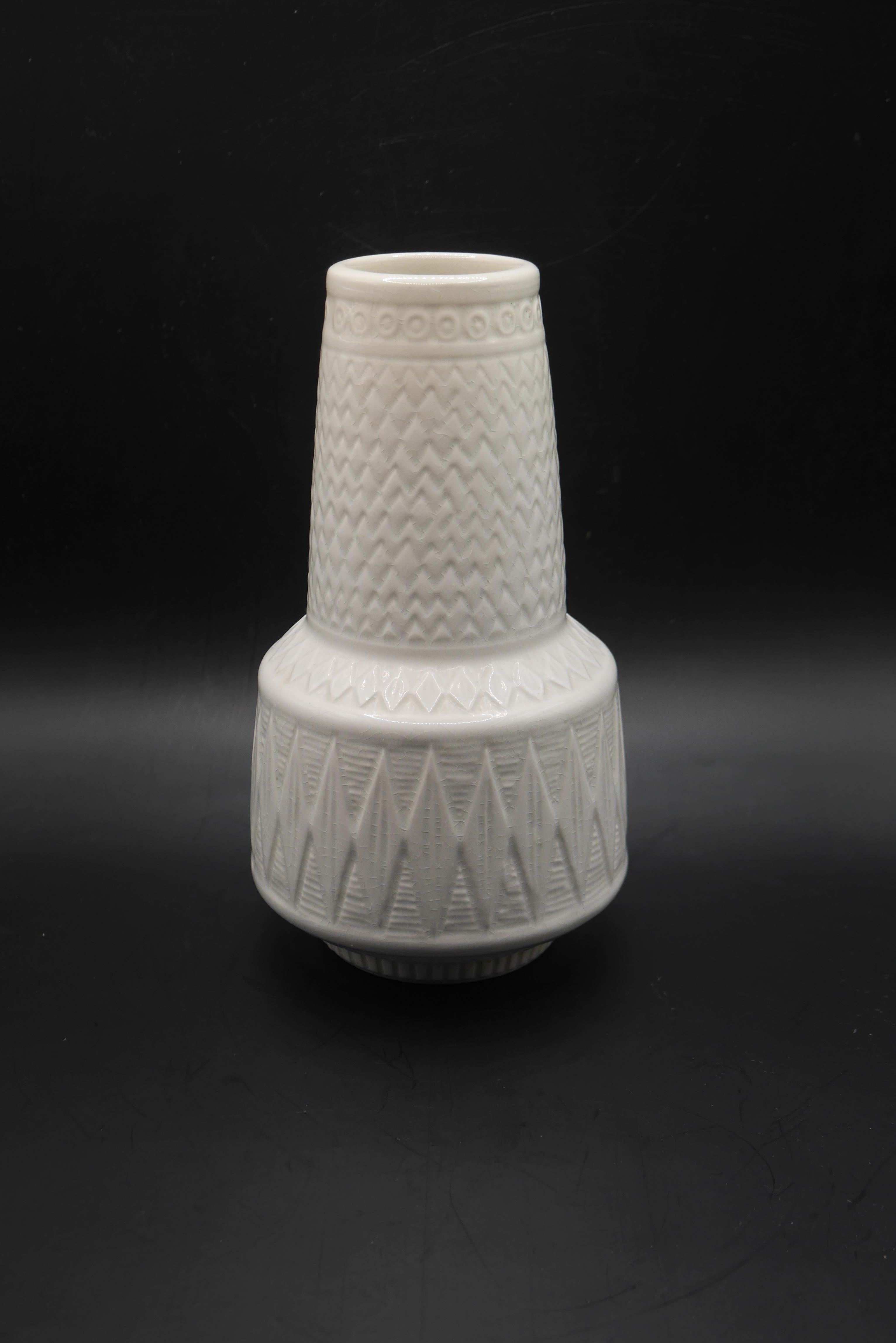 Swedish White 'Oliv' Vase by Gunnar Nylund for Rörstrand, Sweden