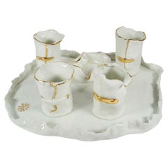 White on Gold Coffee Set by artist- designer Hania Jneid