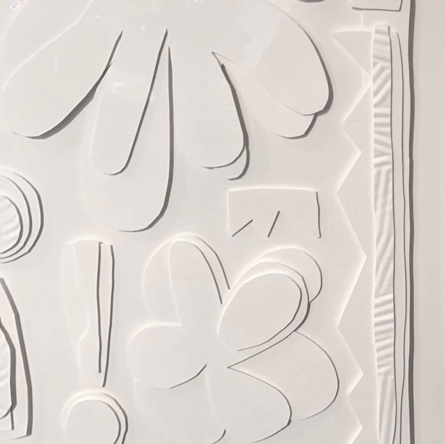 White On White Paper Cuts Collage von Nurit Amdur, Vereinigte Staaten, Contemporary (amerikanisch) im Angebot